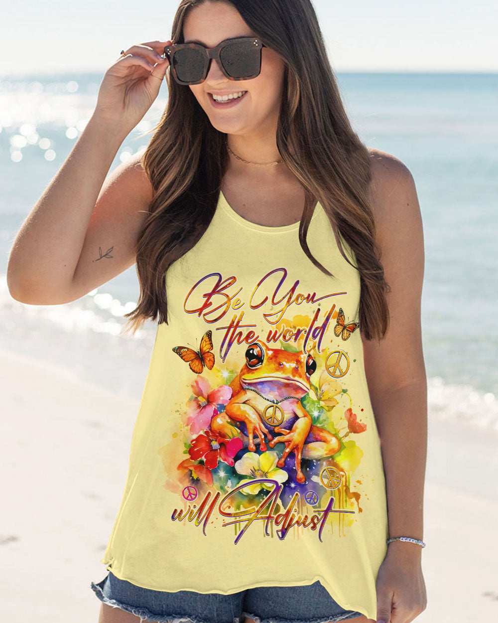 BE YOU THE WORLD WILL ADJUST FROG ALL OVER PRINT - TY2711232