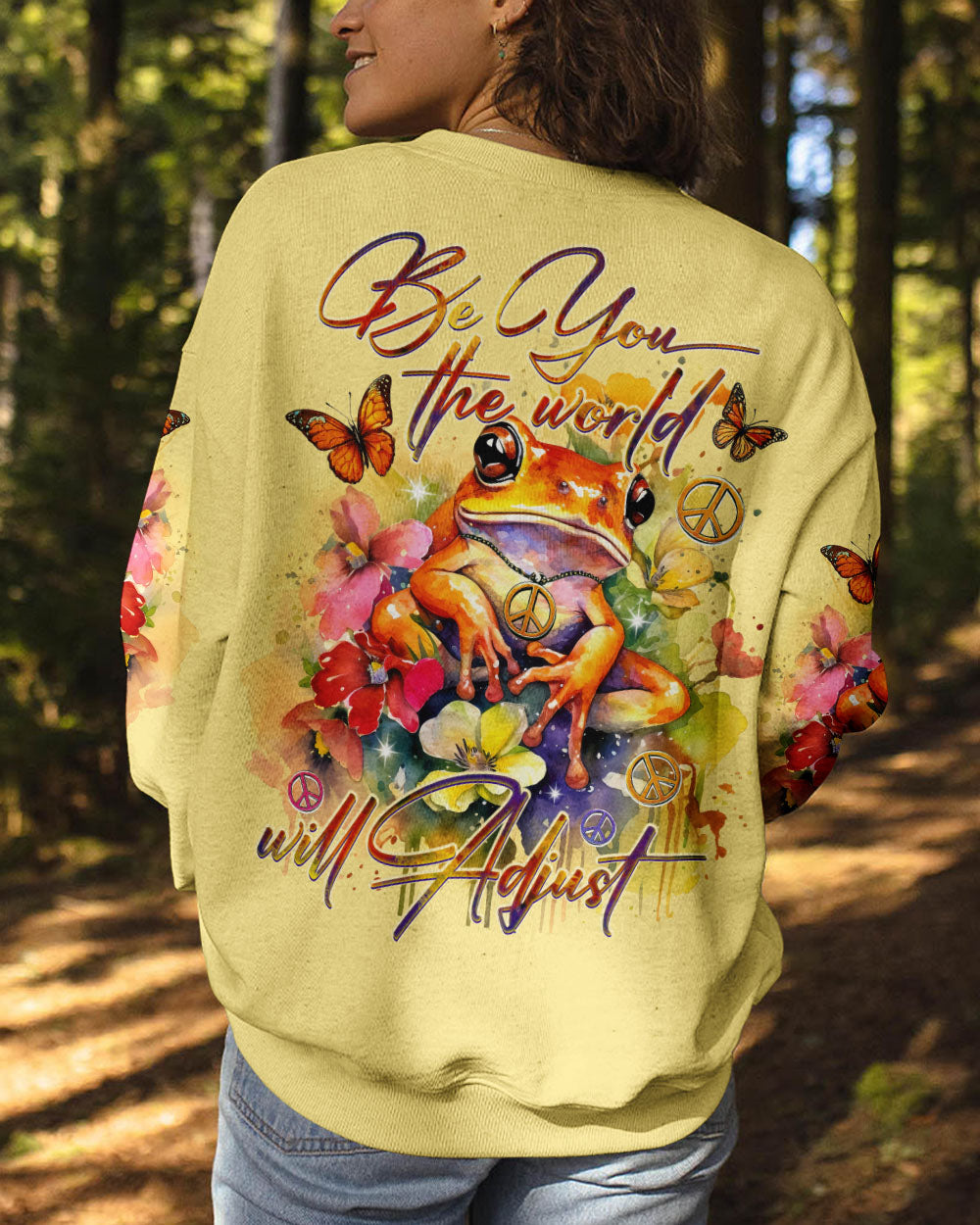 BE YOU THE WORLD WILL ADJUST FROG ALL OVER PRINT - TY2711232