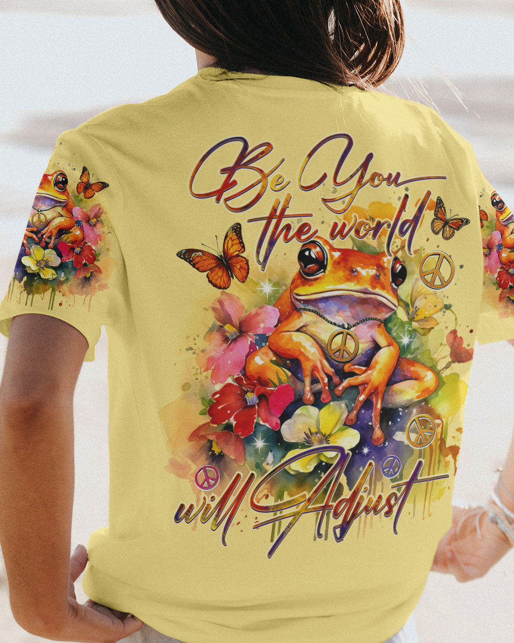 BE YOU THE WORLD WILL ADJUST FROG ALL OVER PRINT - TY2711232
