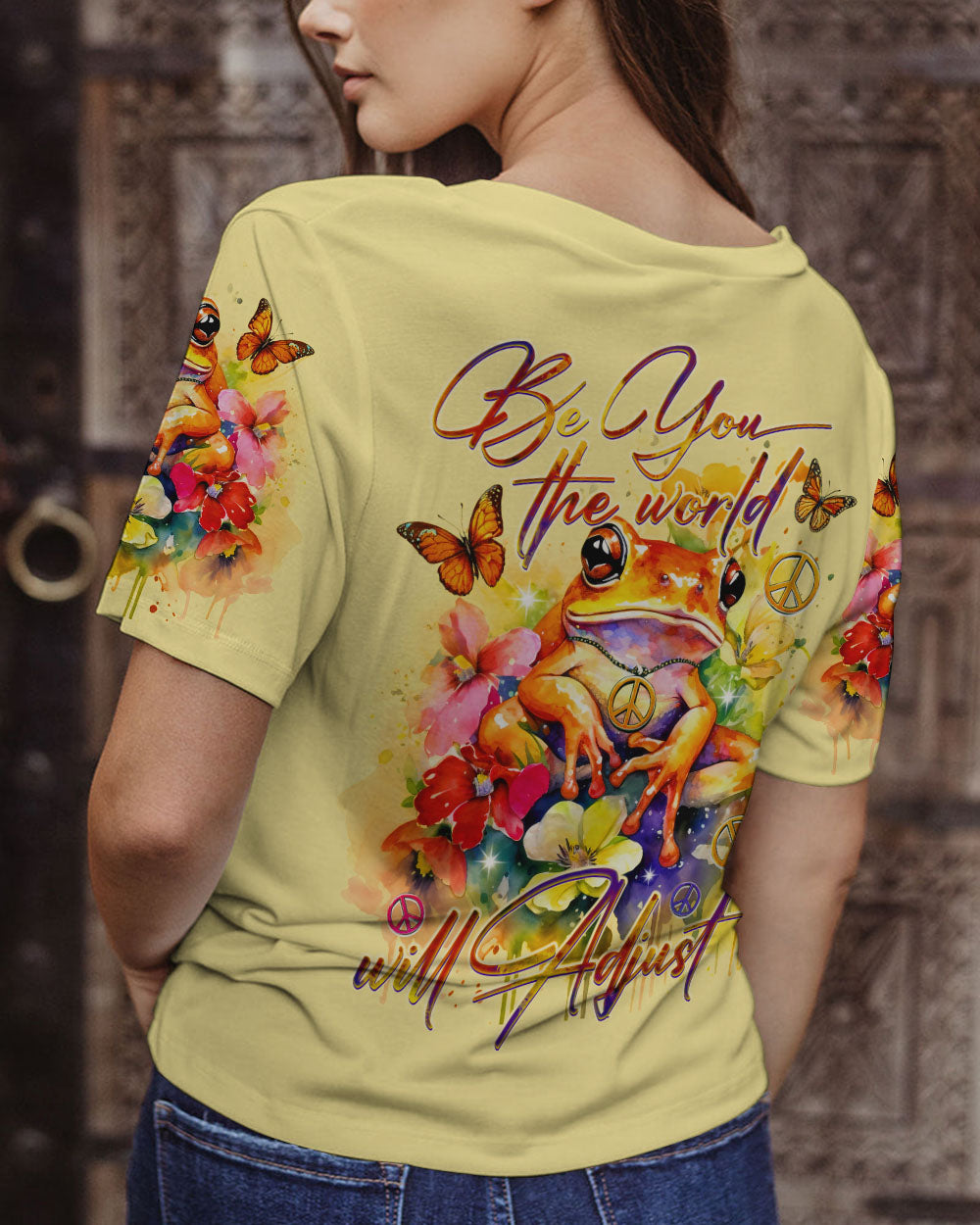 BE YOU THE WORLD WILL ADJUST FROG ALL OVER PRINT - TY2711232