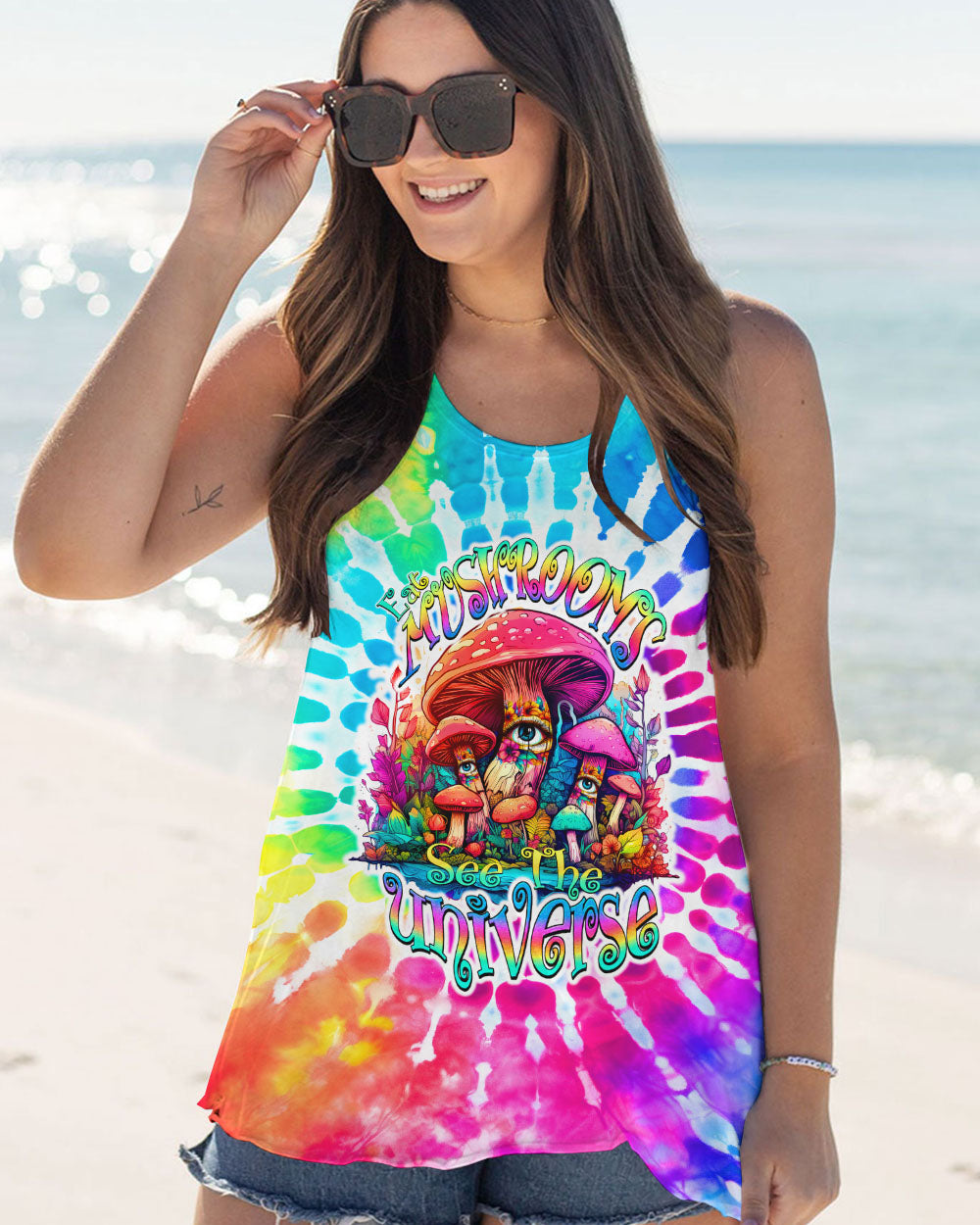 EAT MUSHROOMS SEE THE UNIVERSE TIE DYE ALL OVER PRINT - TY2807231