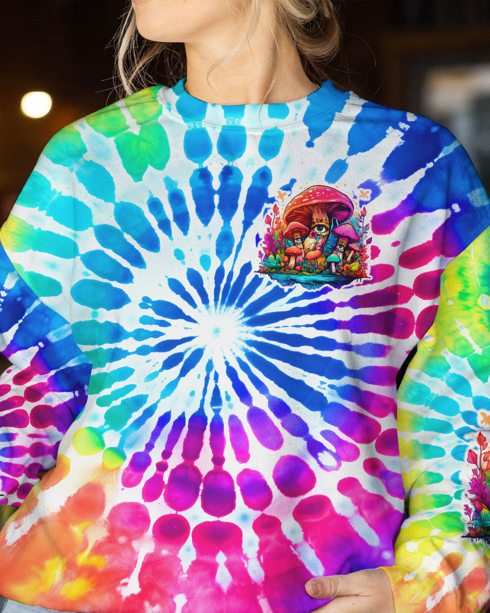 EAT MUSHROOMS SEE THE UNIVERSE TIE DYE ALL OVER PRINT - TY2807231