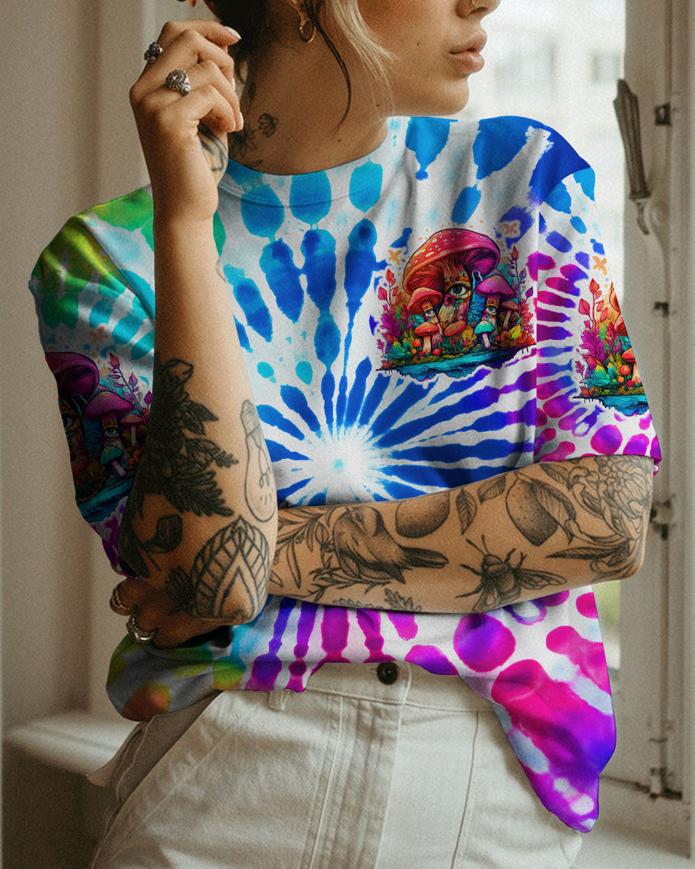 EAT MUSHROOMS SEE THE UNIVERSE TIE DYE ALL OVER PRINT - TY2807231