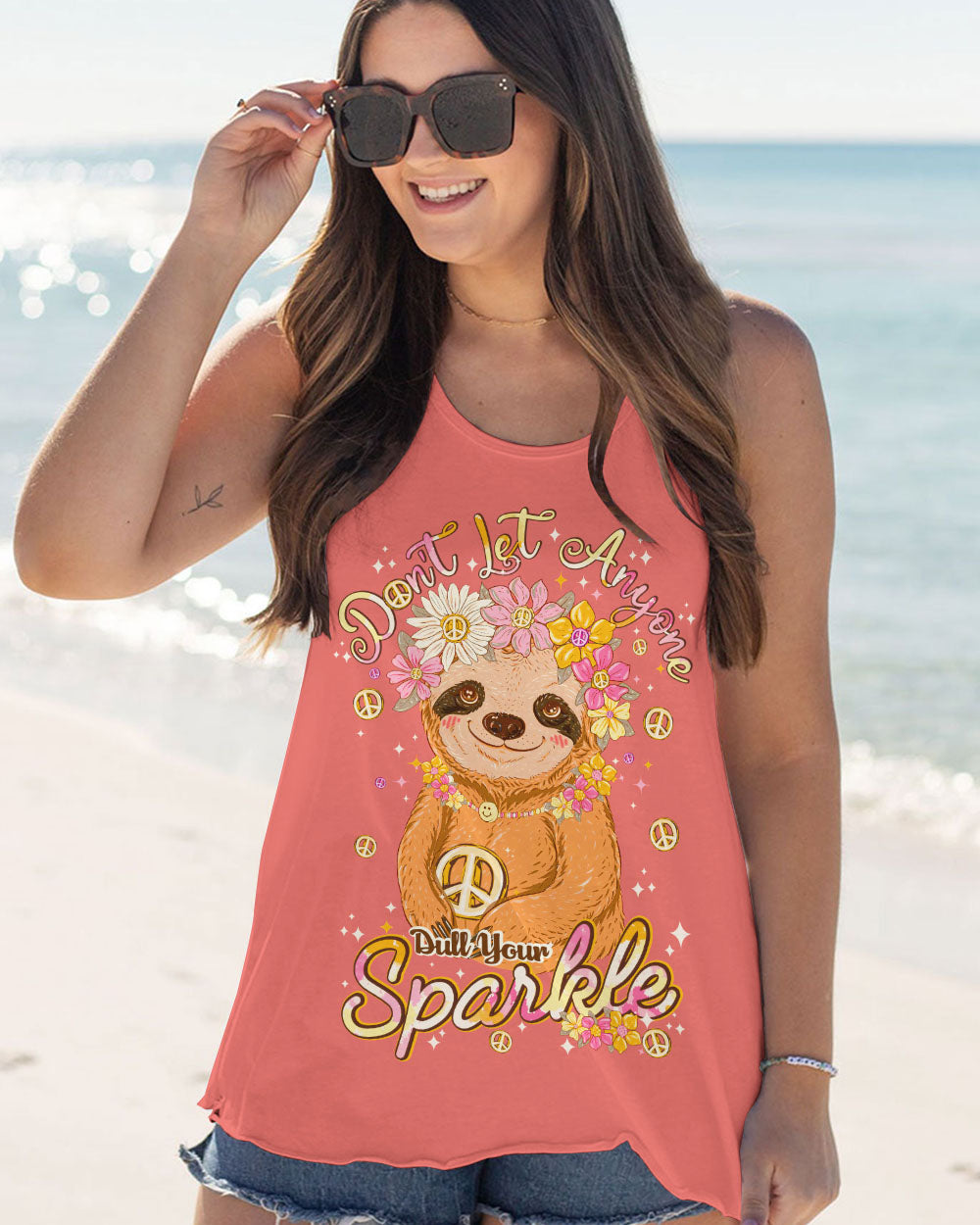 DON'T LET ANYONE DULL YOUR SPARKLE SLOTH ALL OVER PRINT - TY2906231