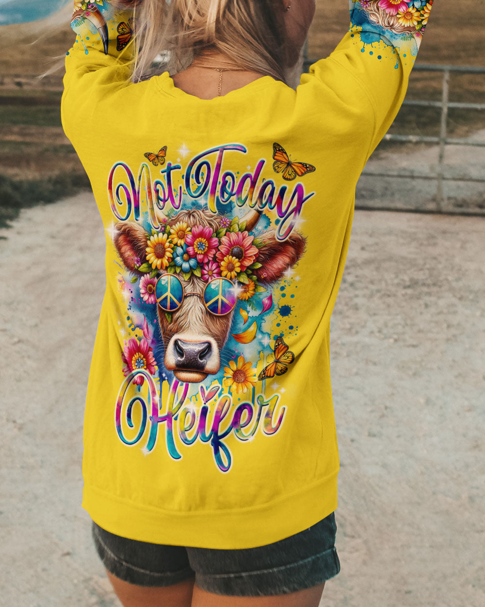 NOT TODAY HEIFER ALL OVER PRINT - TY2912231