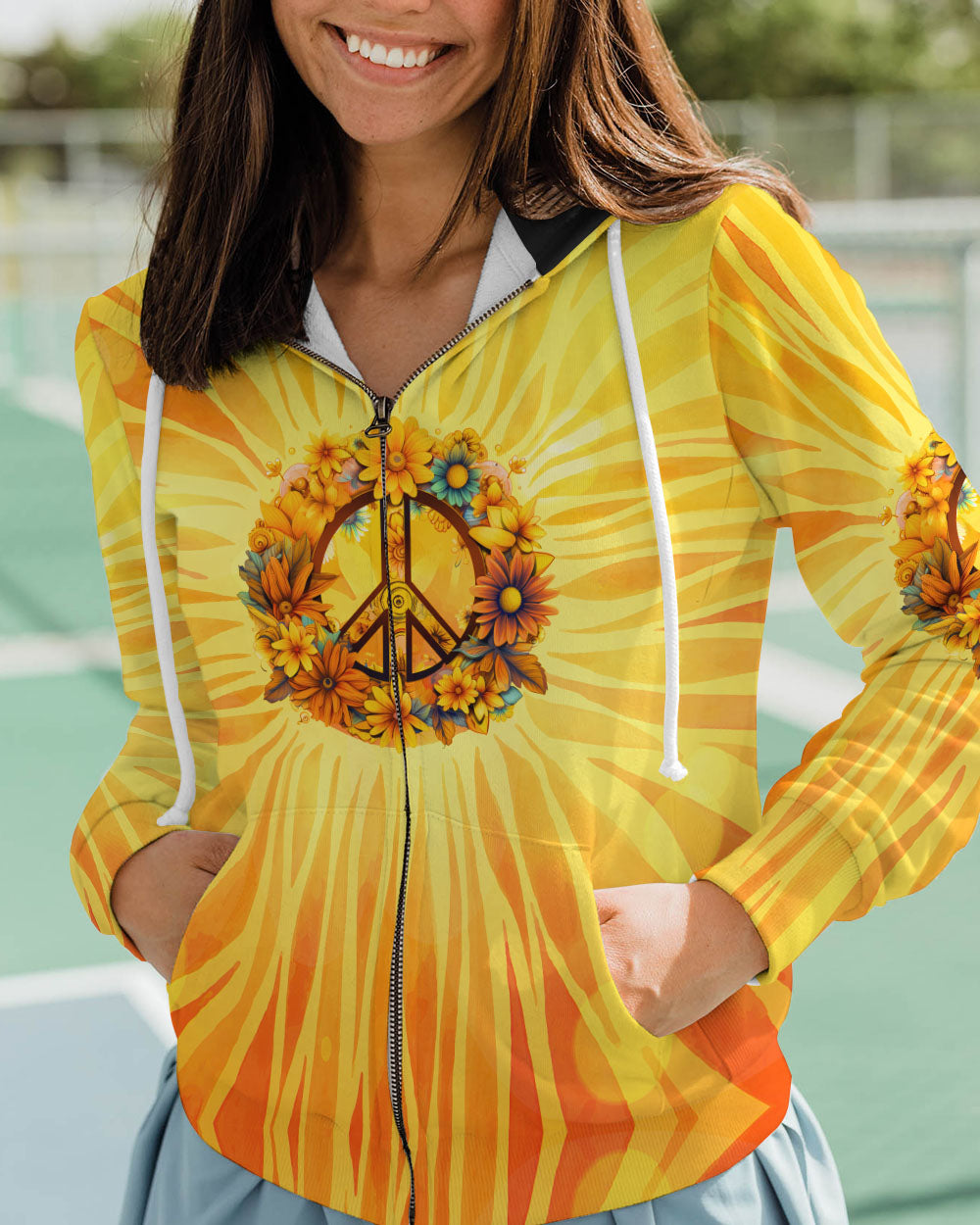PEACE Y'ALL SUNFLOWERS TIE DYE ALL OVER PRINT - TY3006231