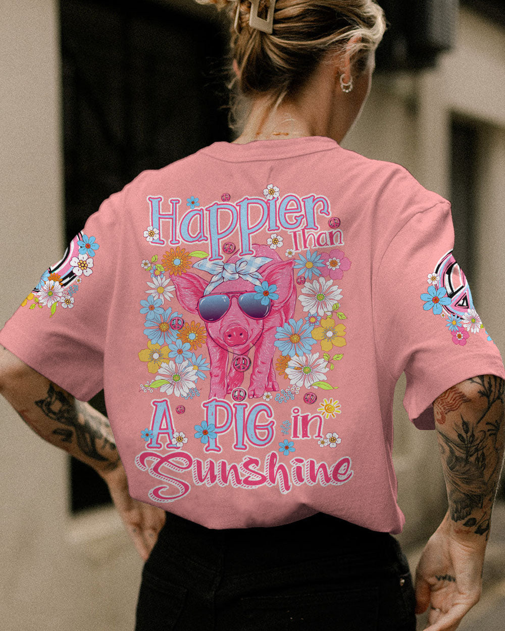HAPPIER THAN A PIG IN SUNSHINE ALL OVER PRINT - TY3006234