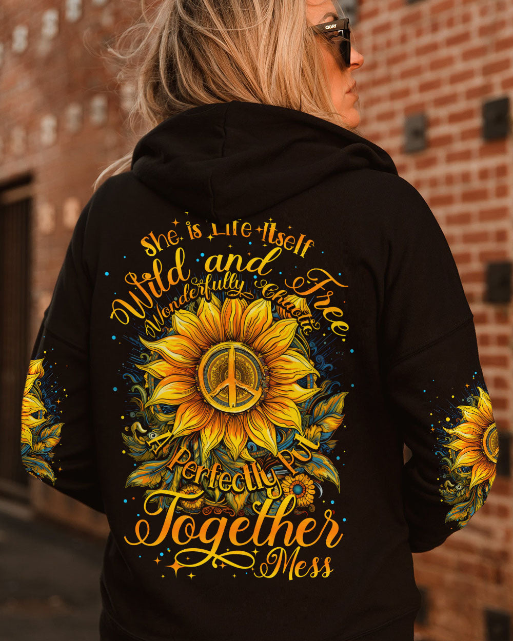 SHE IS LIFE ITSELF SUNFLOWER ALL OVER PRINT - TY3006235