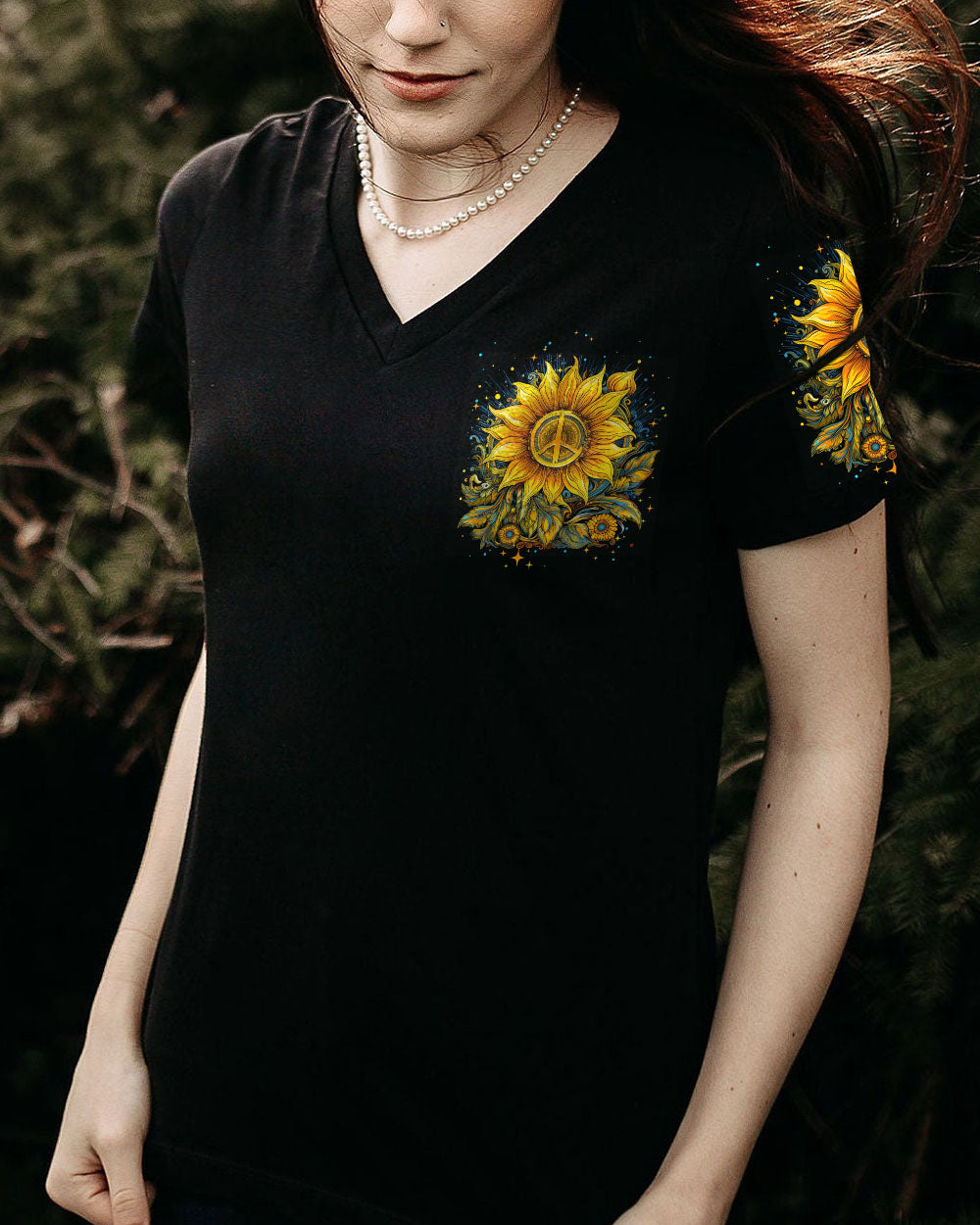 SHE IS LIFE ITSELF SUNFLOWER ALL OVER PRINT - TY3006235