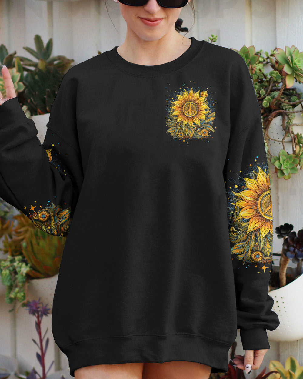 SHE IS LIFE ITSELF SUNFLOWER ALL OVER PRINT - TY3006235