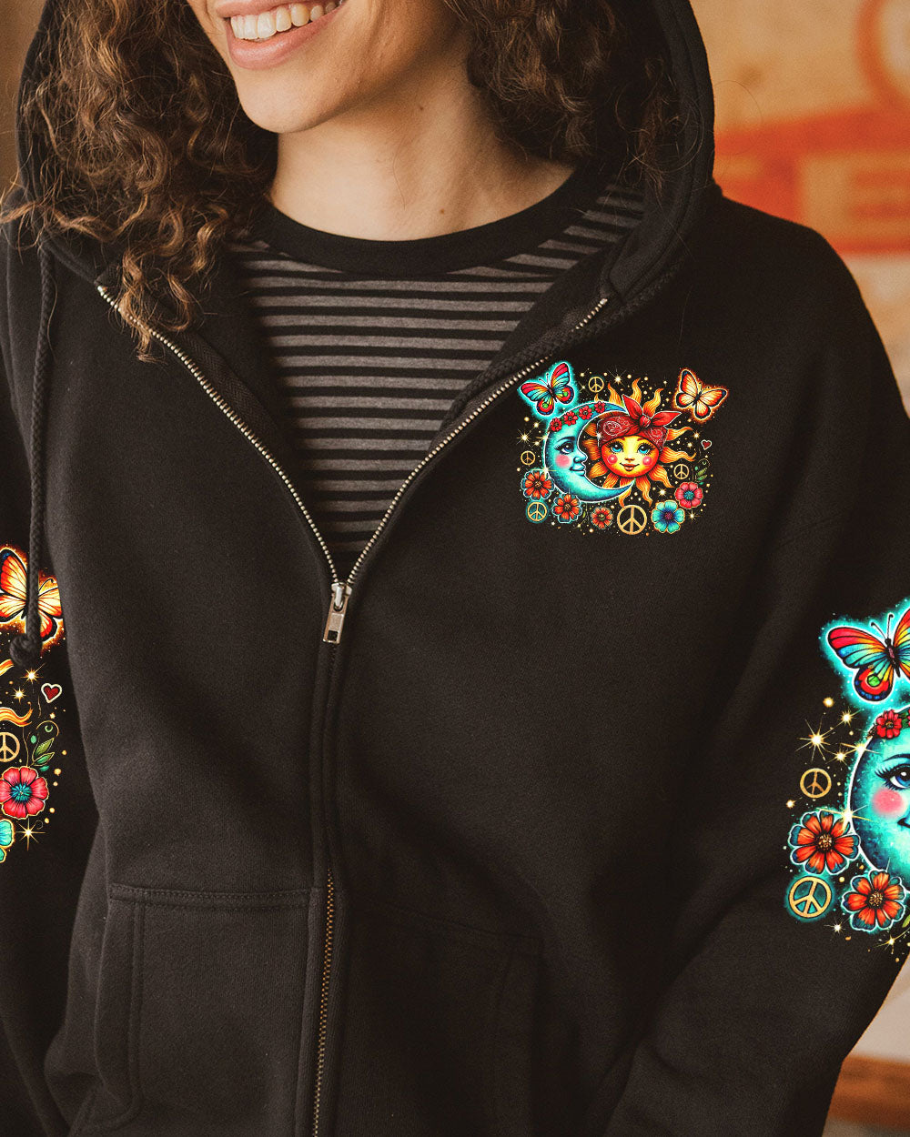 BE YOU THE WORLD WILL ADJUST SUN AND MOON HIPPIE ALL OVER PRINT - TYHI0107242