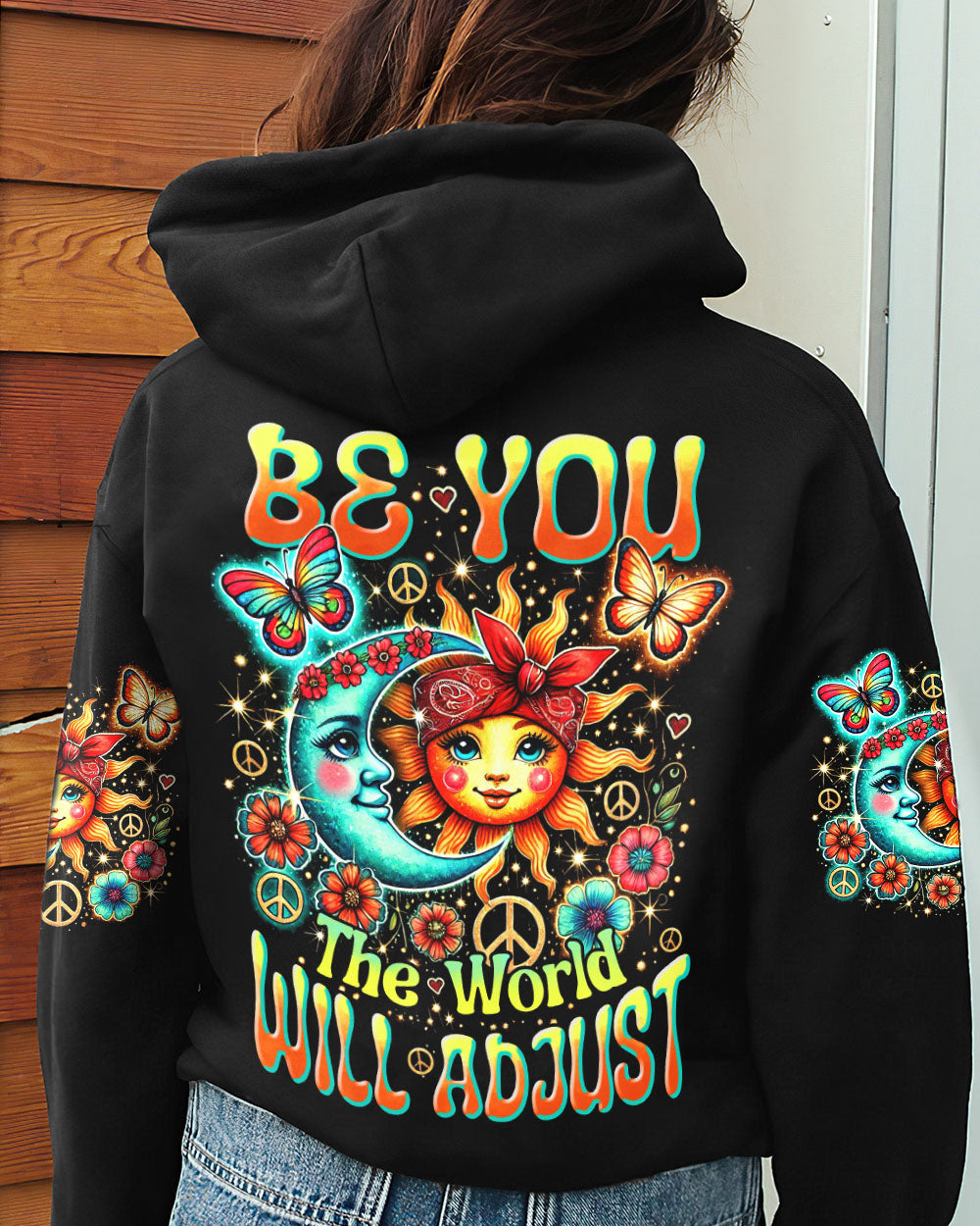 BE YOU THE WORLD WILL ADJUST SUN AND MOON HIPPIE ALL OVER PRINT - TYHI0107242