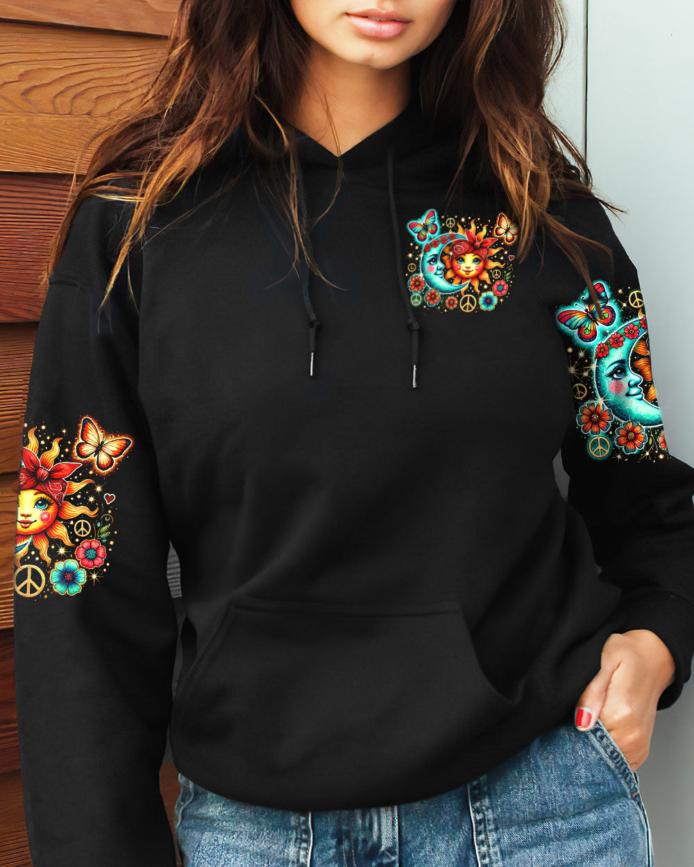 BE YOU THE WORLD WILL ADJUST SUN AND MOON HIPPIE ALL OVER PRINT - TYHI0107242