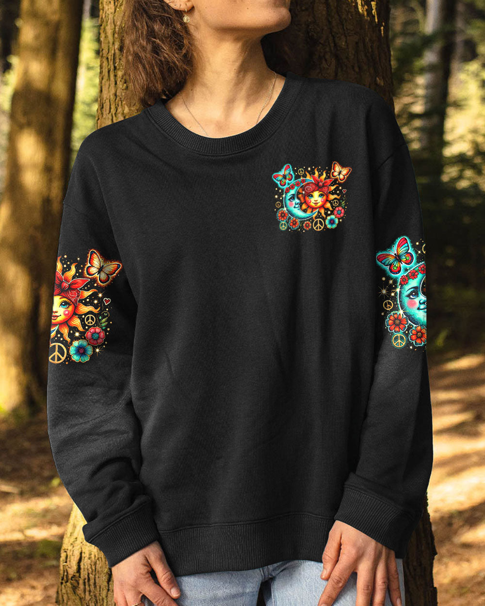 BE YOU THE WORLD WILL ADJUST SUN AND MOON HIPPIE ALL OVER PRINT - TYHI0107242