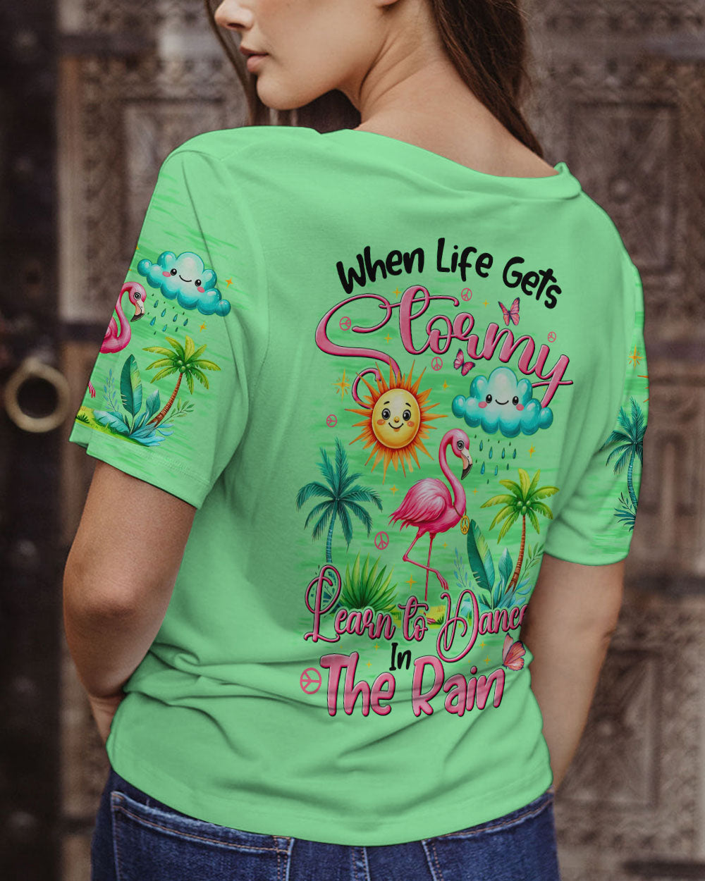 DANCE IN THE RAIN FLAMINGO ALL OVER PRINT - TYHI0307243