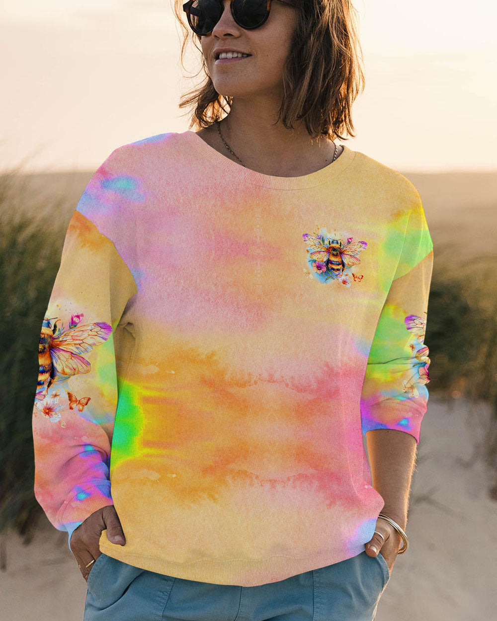 BEE YOU THE WORLD WILL ADJUST ALL OVER PRINT - TYHI0807241