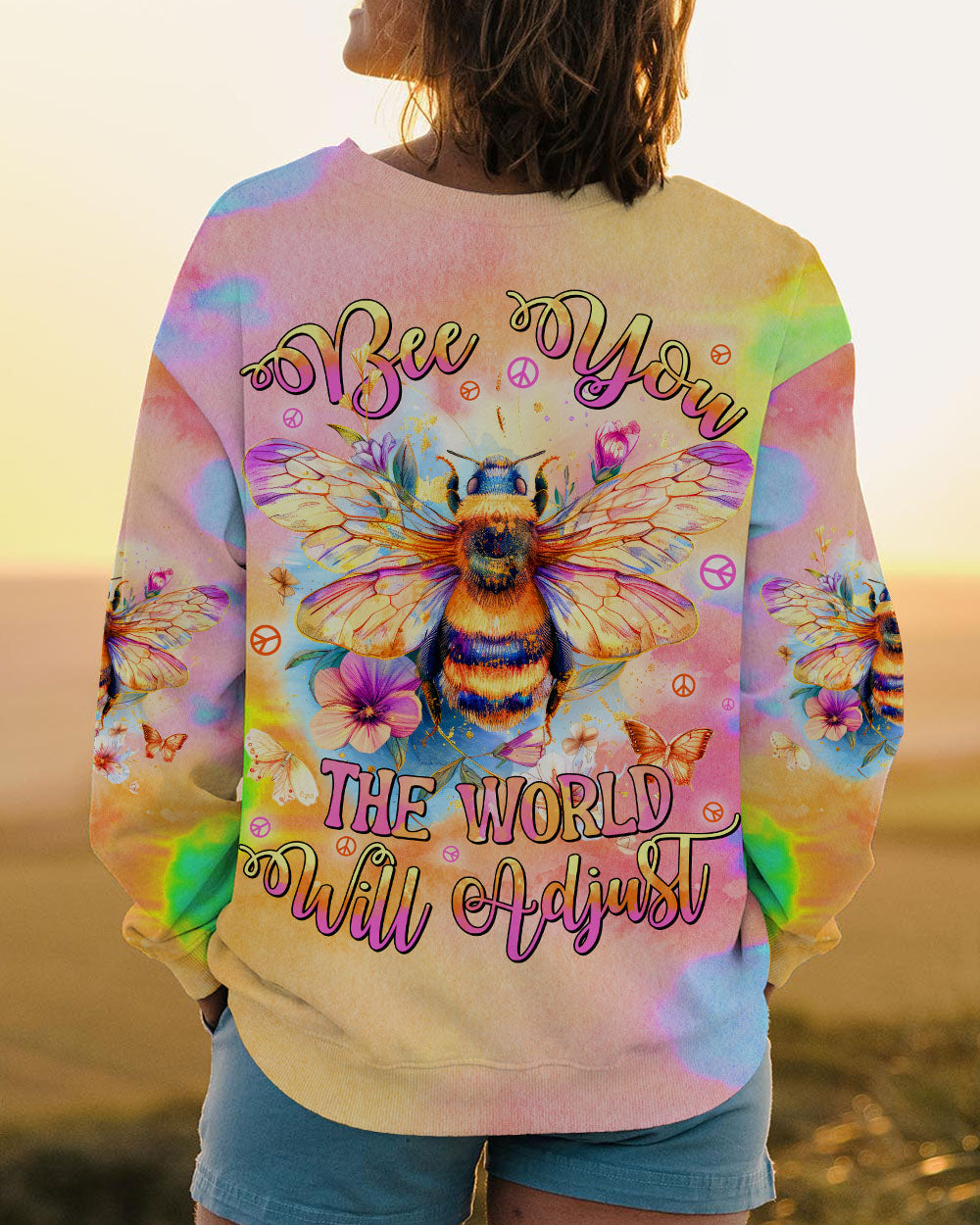BEE YOU THE WORLD WILL ADJUST ALL OVER PRINT - TYHI0807241