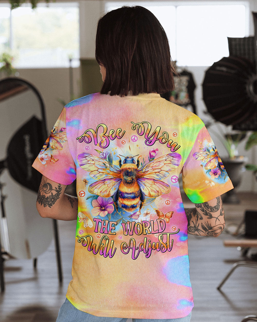 BEE YOU THE WORLD WILL ADJUST ALL OVER PRINT - TYHI0807241