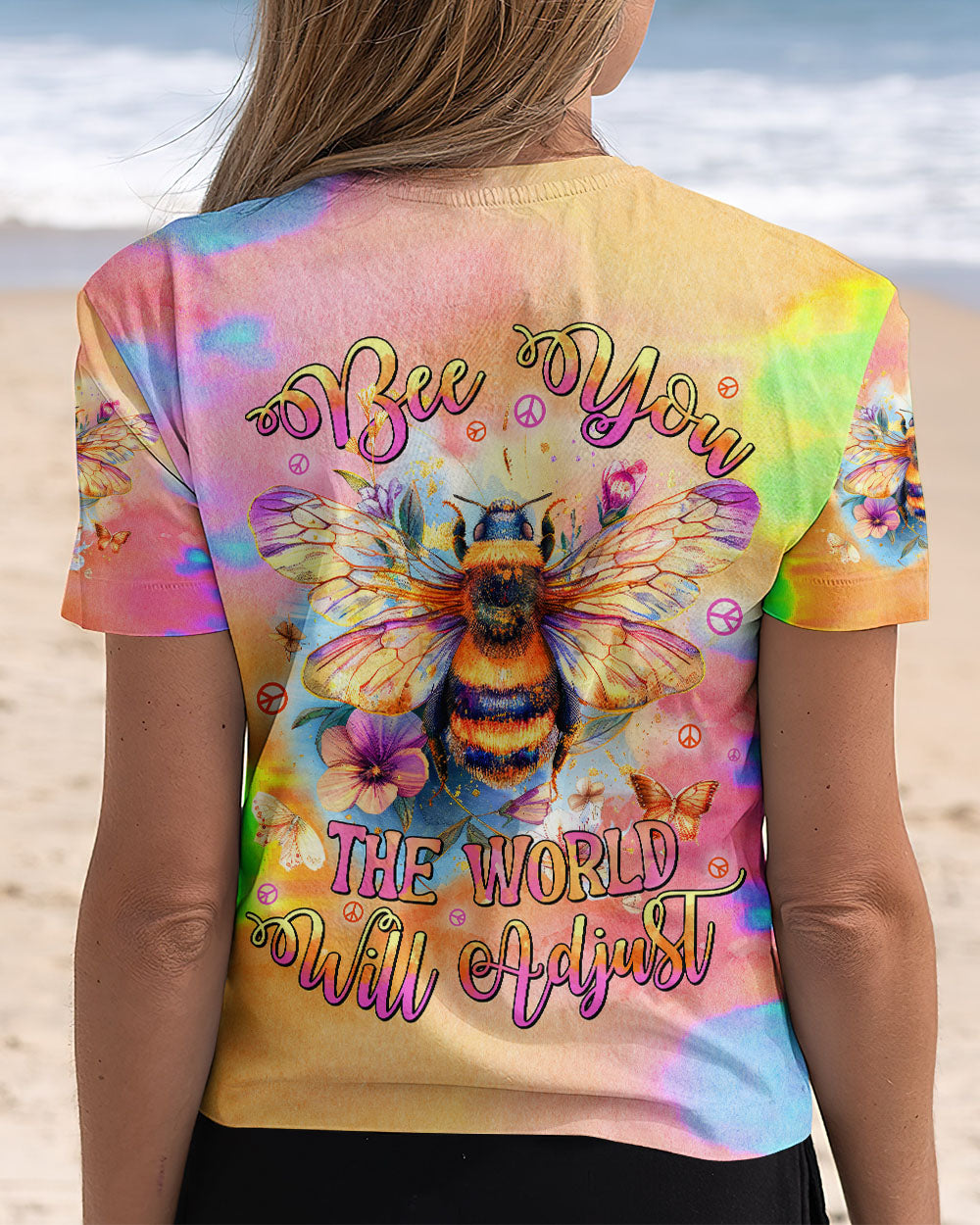 BEE YOU THE WORLD WILL ADJUST ALL OVER PRINT - TYHI0807241
