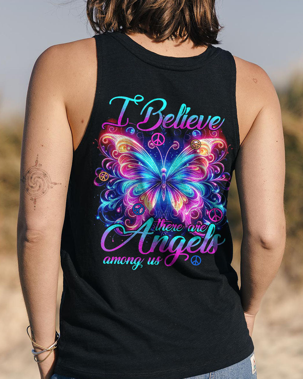 I BELIEVE THERE ARE ANGELS AMONG US BUTTERFLY ALL OVER PRINT - TYHI1504244