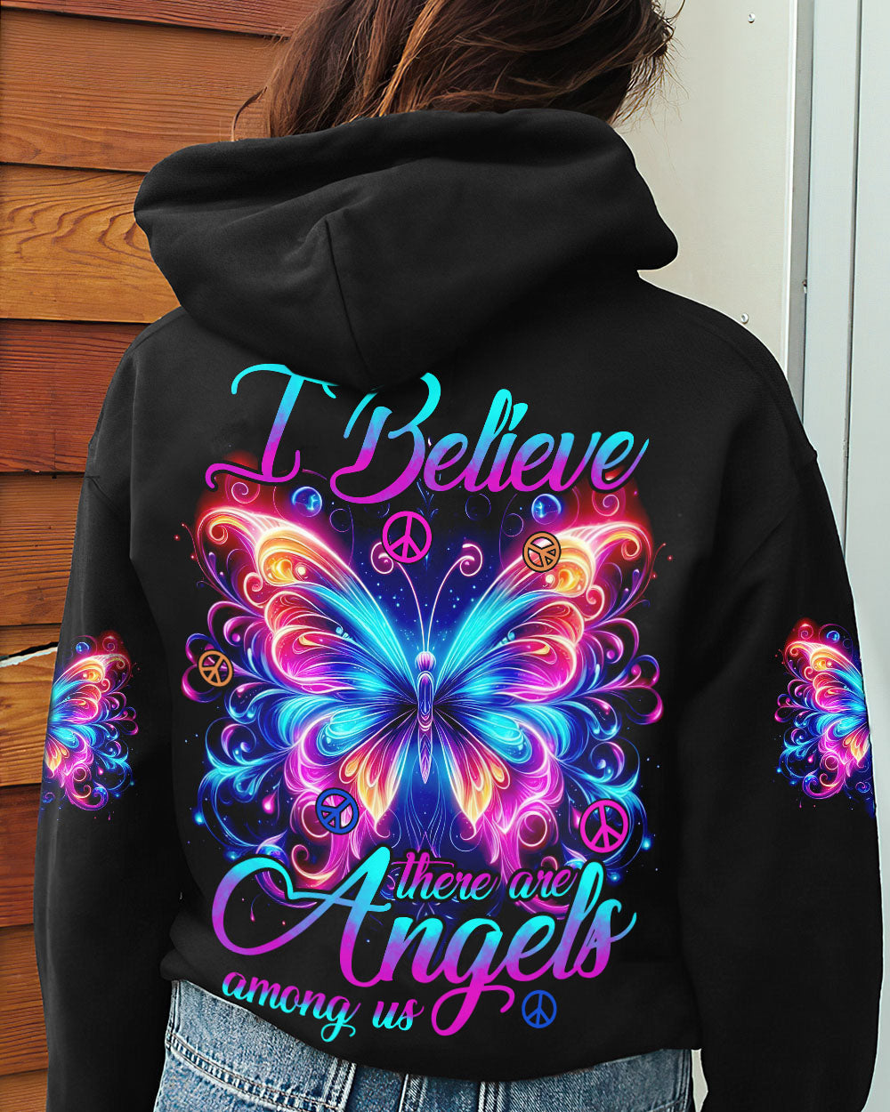 I BELIEVE THERE ARE ANGELS AMONG US BUTTERFLY ALL OVER PRINT - TYHI1504244