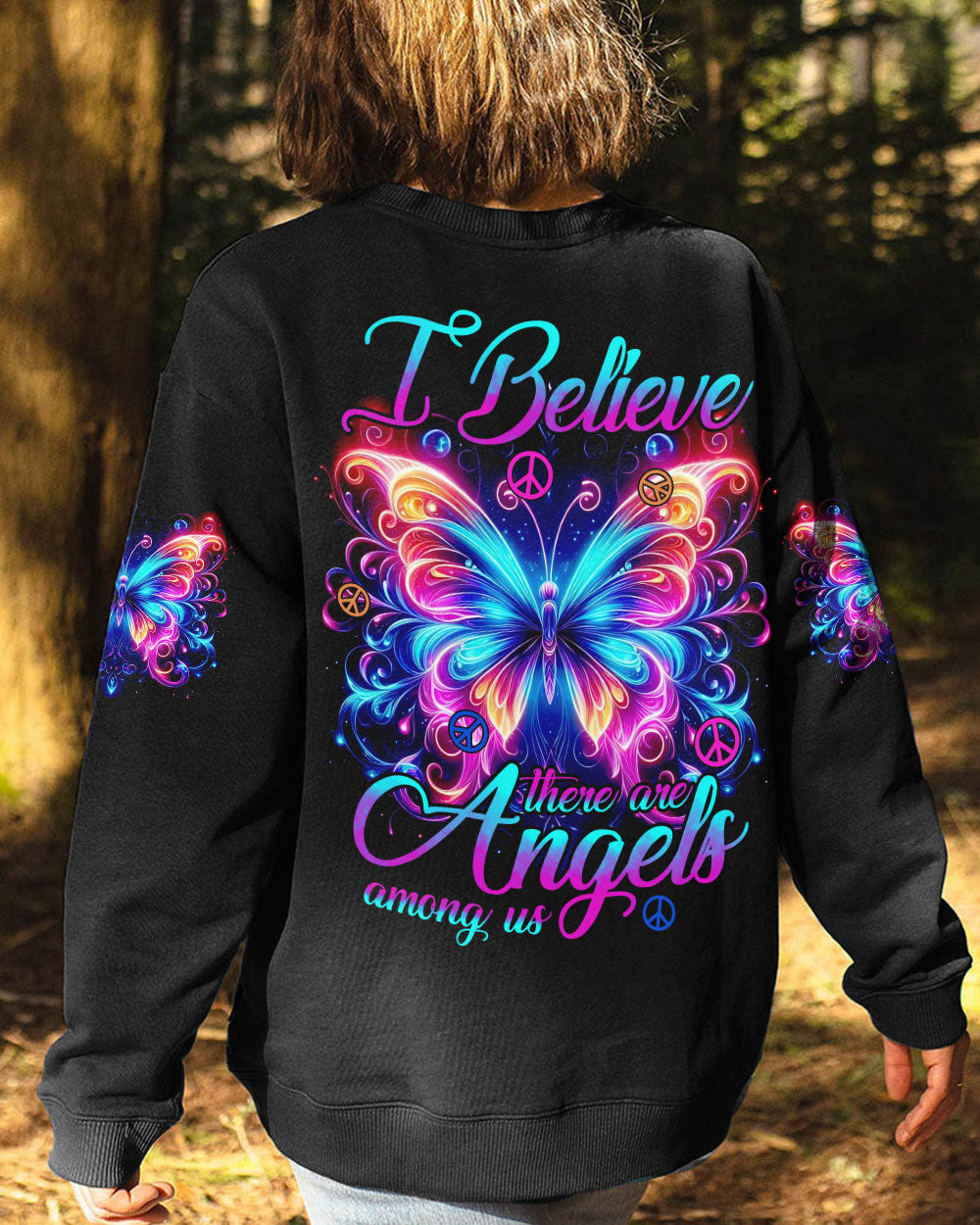 I BELIEVE THERE ARE ANGELS AMONG US BUTTERFLY ALL OVER PRINT - TYHI1504244