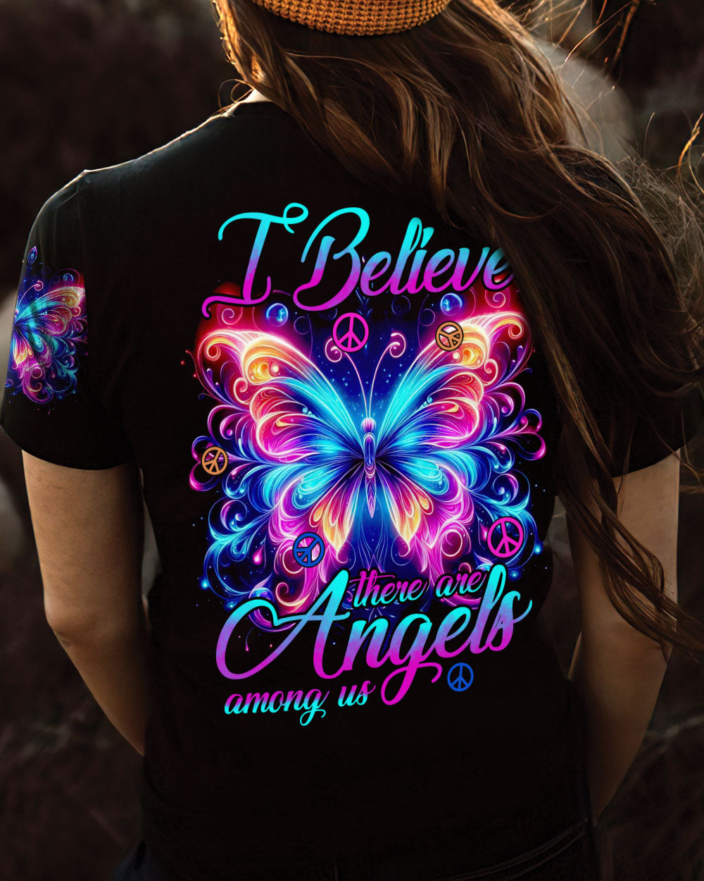 I BELIEVE THERE ARE ANGELS AMONG US BUTTERFLY ALL OVER PRINT - TYHI1504244