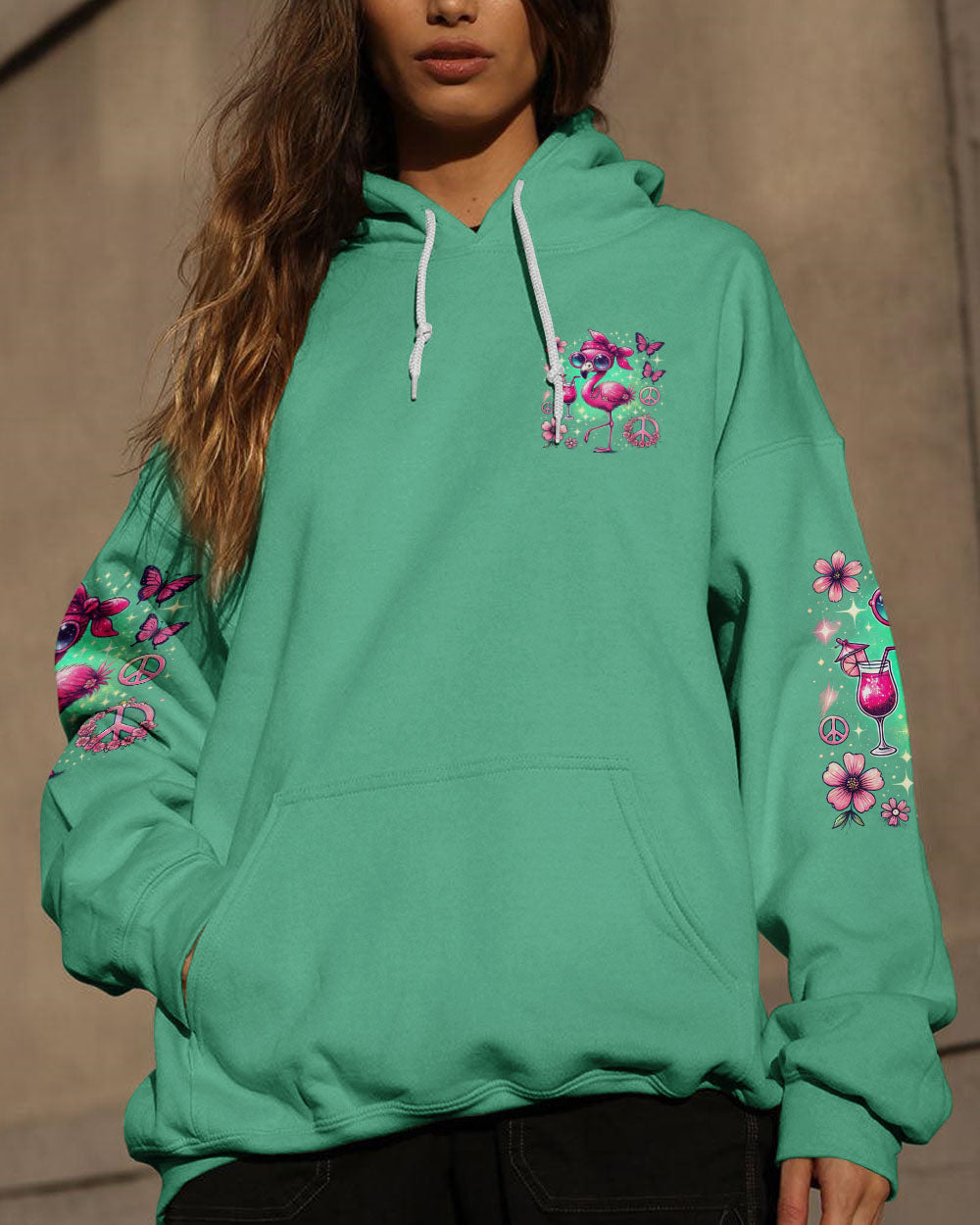JUST BE YOU THE WORLD WILL ADJUST FLAMINGO ALL OVER PRINT - TYHI2006242