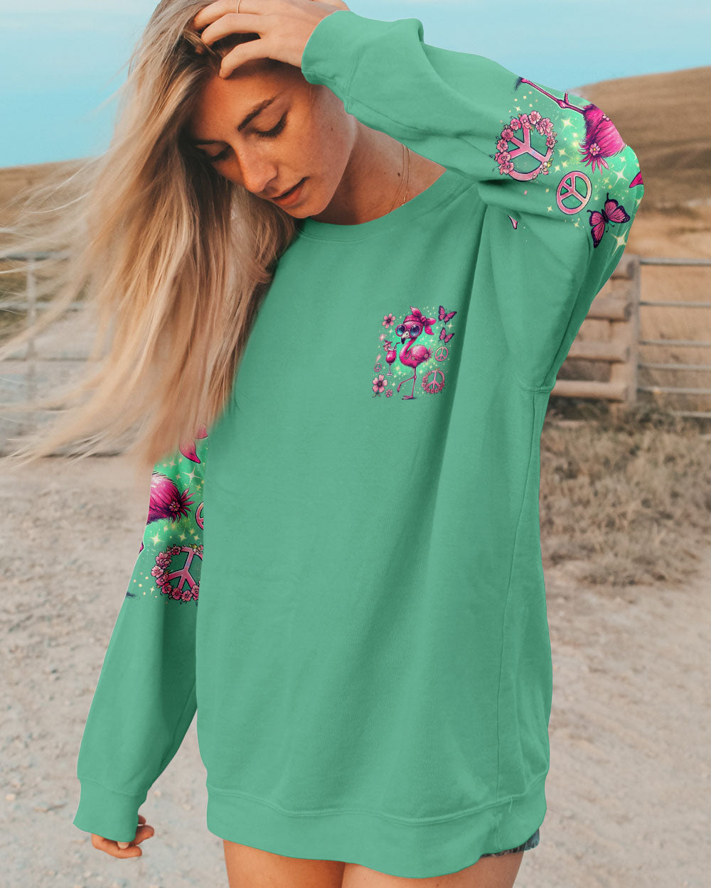 JUST BE YOU THE WORLD WILL ADJUST FLAMINGO ALL OVER PRINT - TYHI2006242