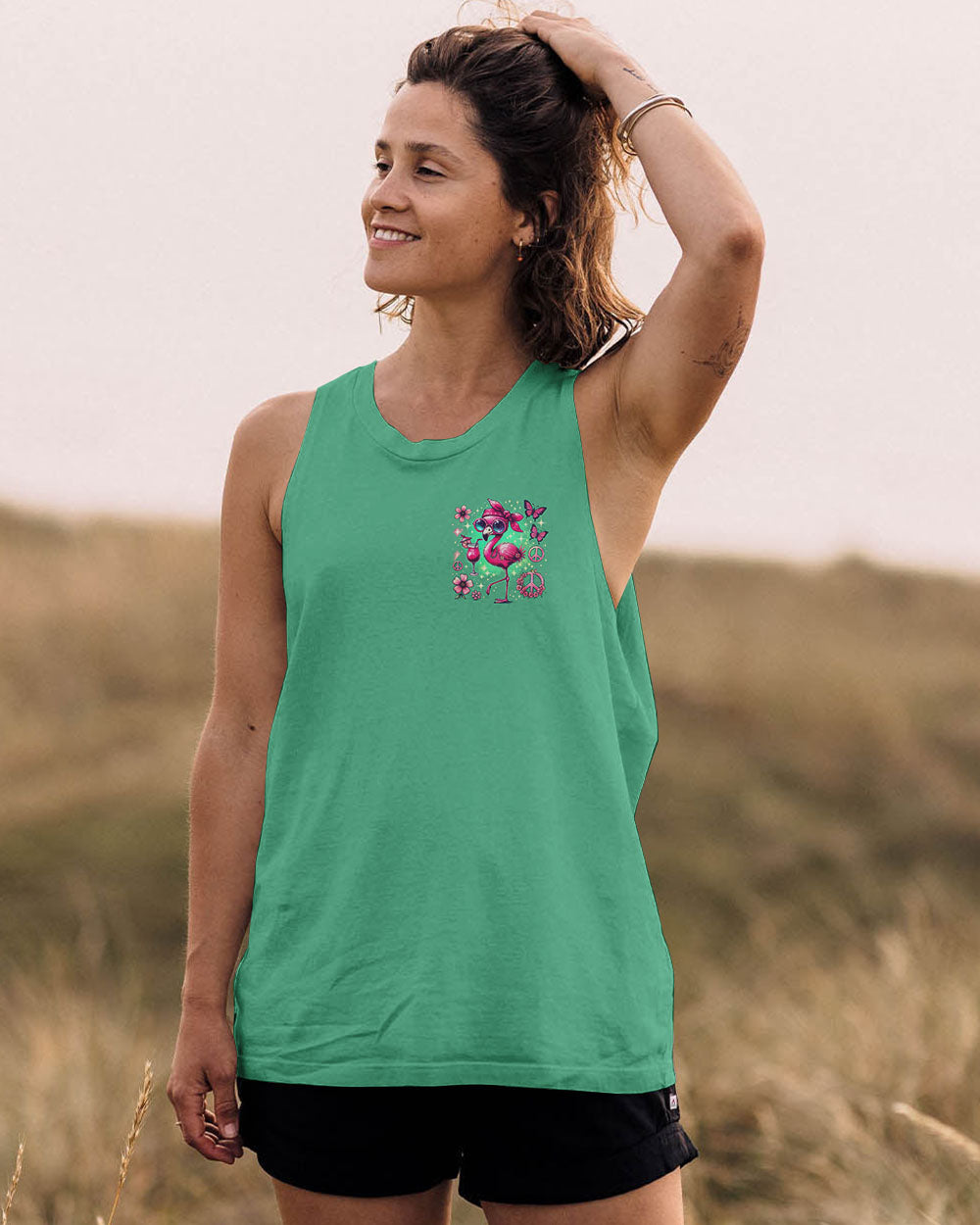 JUST BE YOU THE WORLD WILL ADJUST FLAMINGO ALL OVER PRINT - TYHI2006242