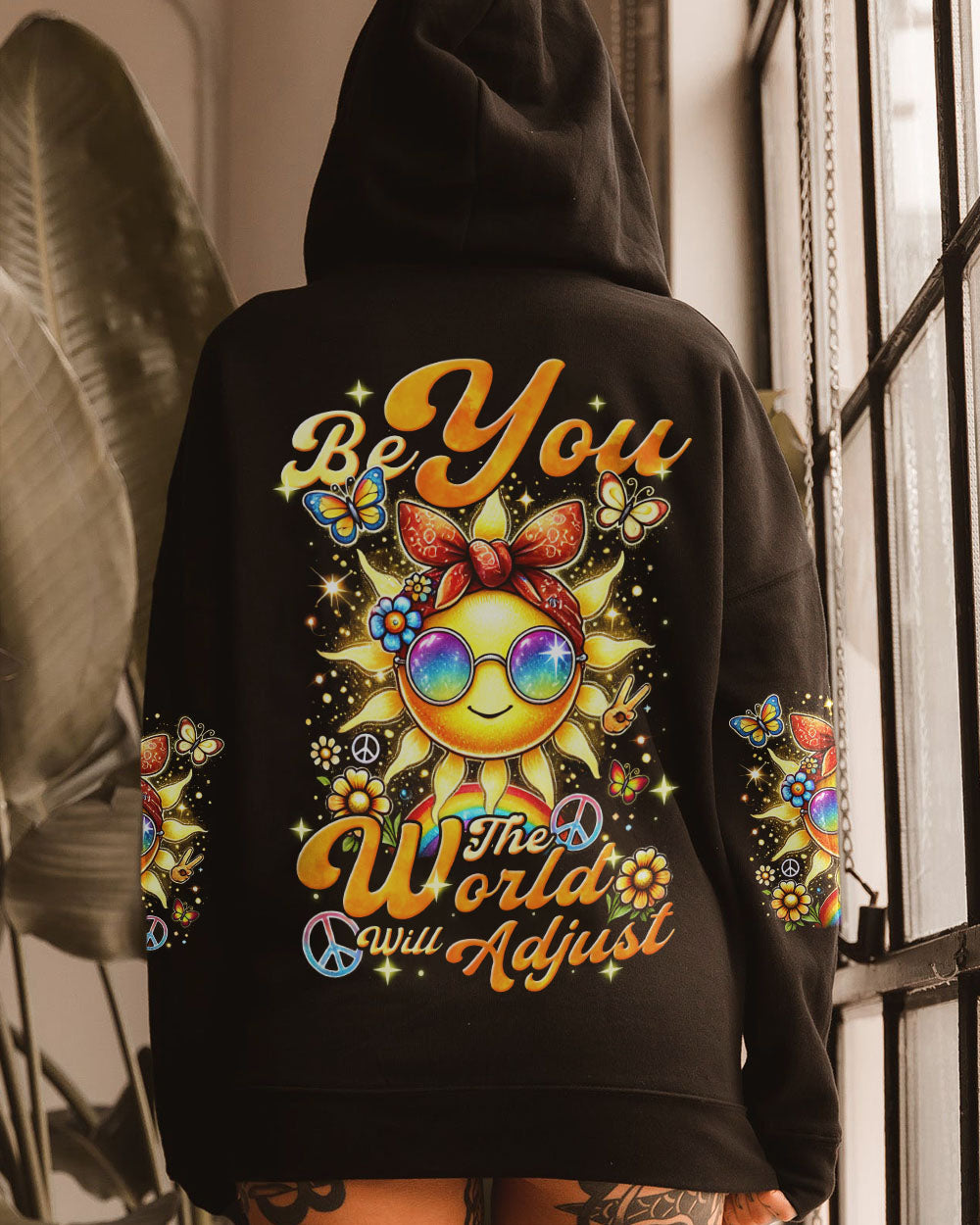 BE YOU THE WORLD WILL ADJUST HIPPIE SUN ALL OVER PRINT - TYHI2106242