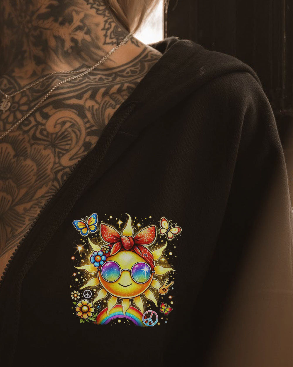 BE YOU THE WORLD WILL ADJUST HIPPIE SUN ALL OVER PRINT - TYHI2106242