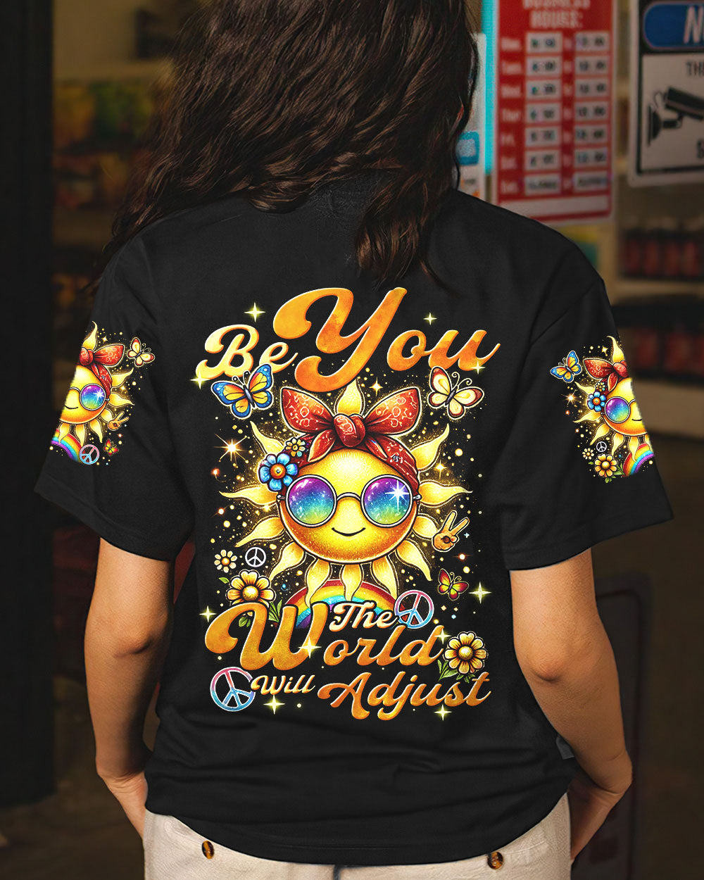 BE YOU THE WORLD WILL ADJUST HIPPIE SUN ALL OVER PRINT - TYHI2106242