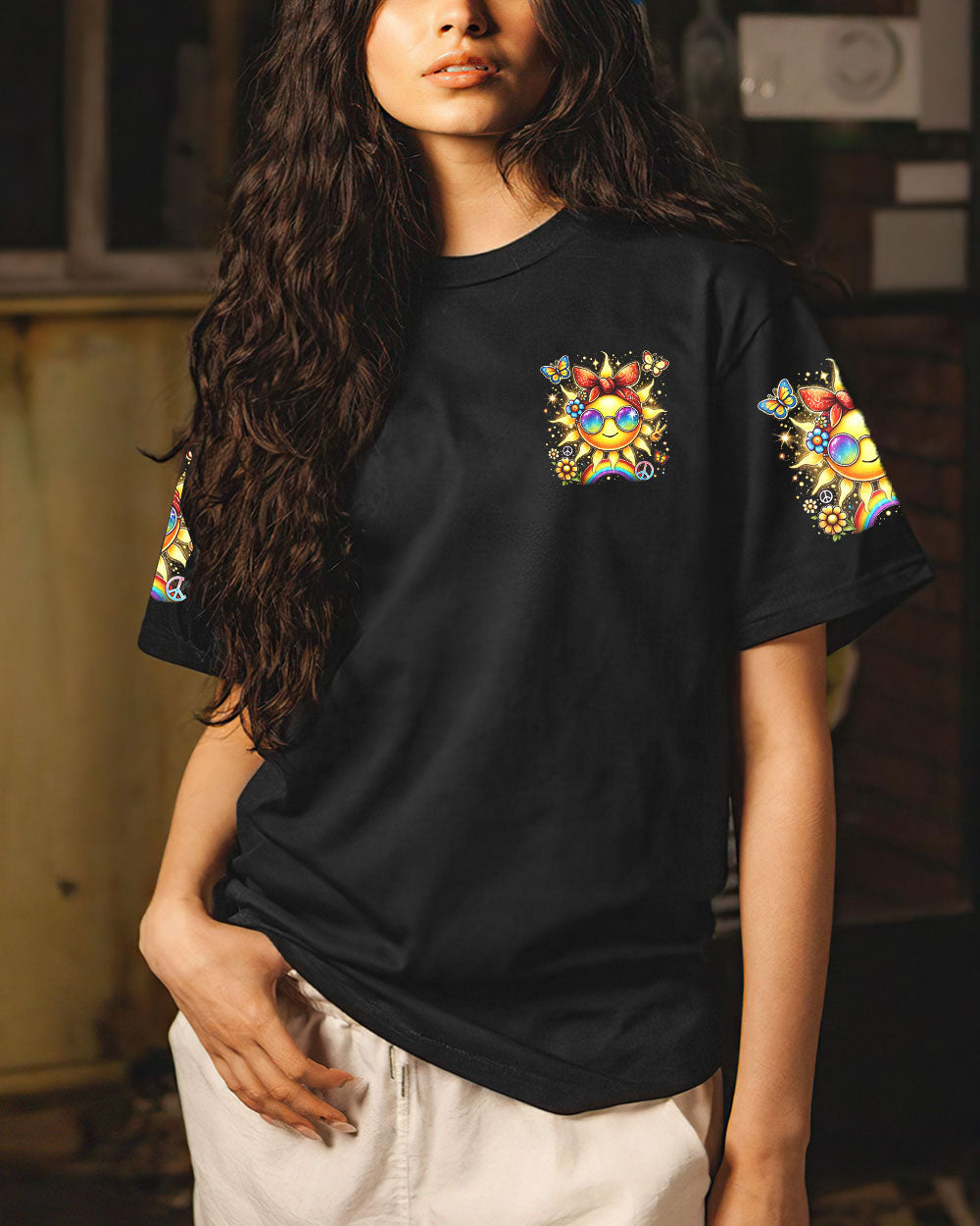 BE YOU THE WORLD WILL ADJUST HIPPIE SUN ALL OVER PRINT - TYHI2106242
