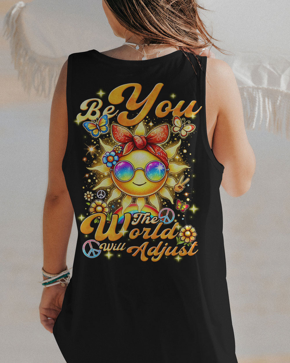 BE YOU THE WORLD WILL ADJUST HIPPIE SUN ALL OVER PRINT - TYHI2106242
