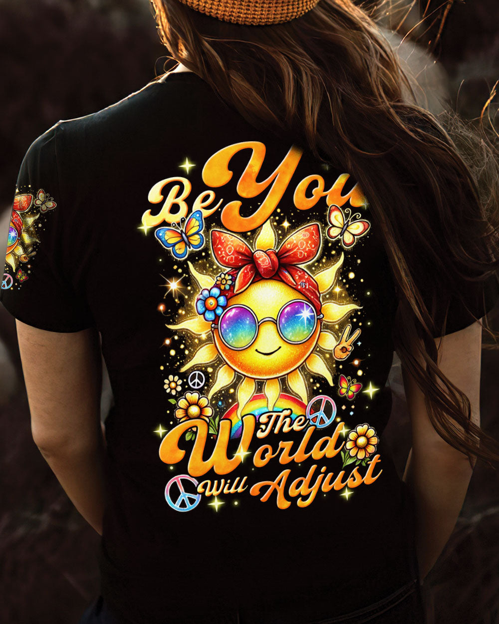 BE YOU THE WORLD WILL ADJUST HIPPIE SUN ALL OVER PRINT - TYHI2106242