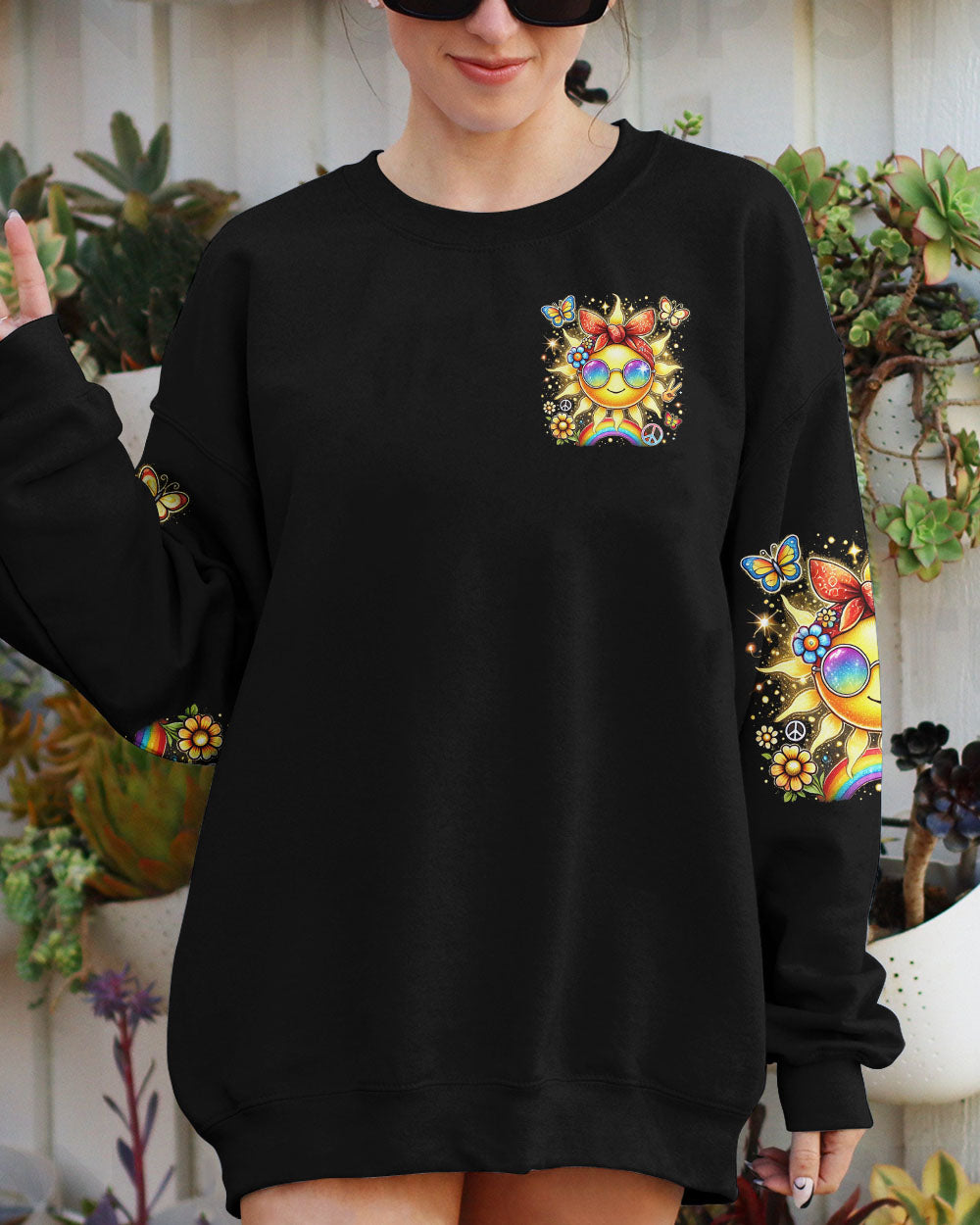 BE YOU THE WORLD WILL ADJUST HIPPIE SUN ALL OVER PRINT - TYHI2106242
