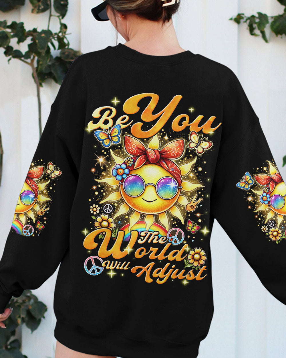 BE YOU THE WORLD WILL ADJUST HIPPIE SUN ALL OVER PRINT - TYHI2106242