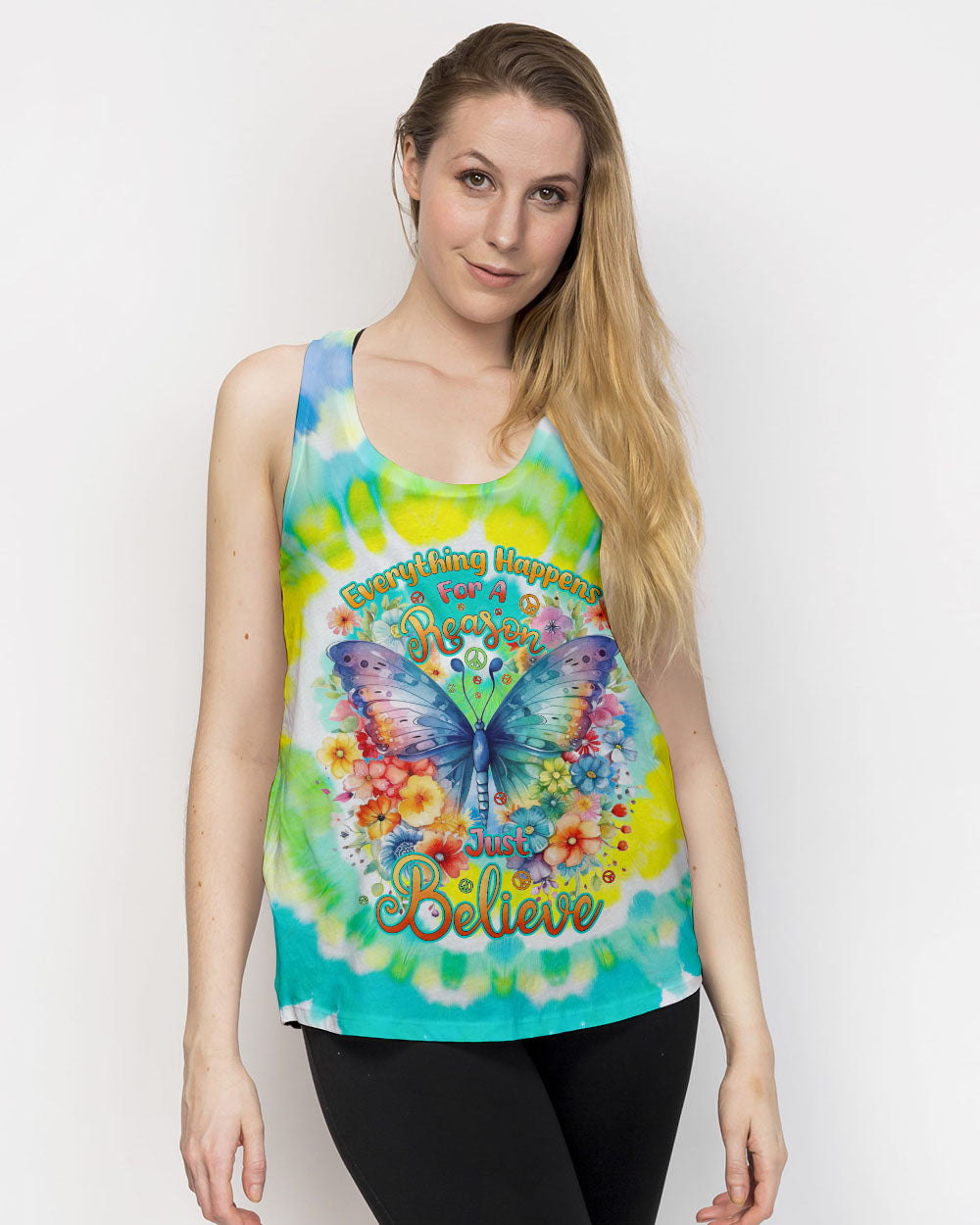 JUST BELIEVE BUTTERFLY TIE DYE ALL OVER PRINT - TYHI3105241