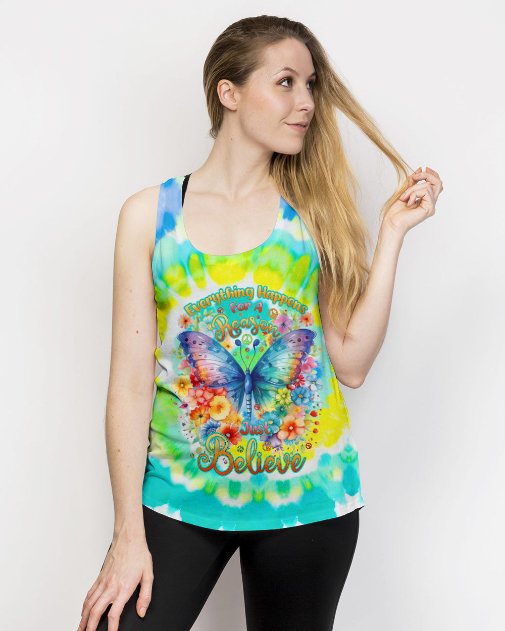 JUST BELIEVE BUTTERFLY TIE DYE ALL OVER PRINT - TYHI3105241