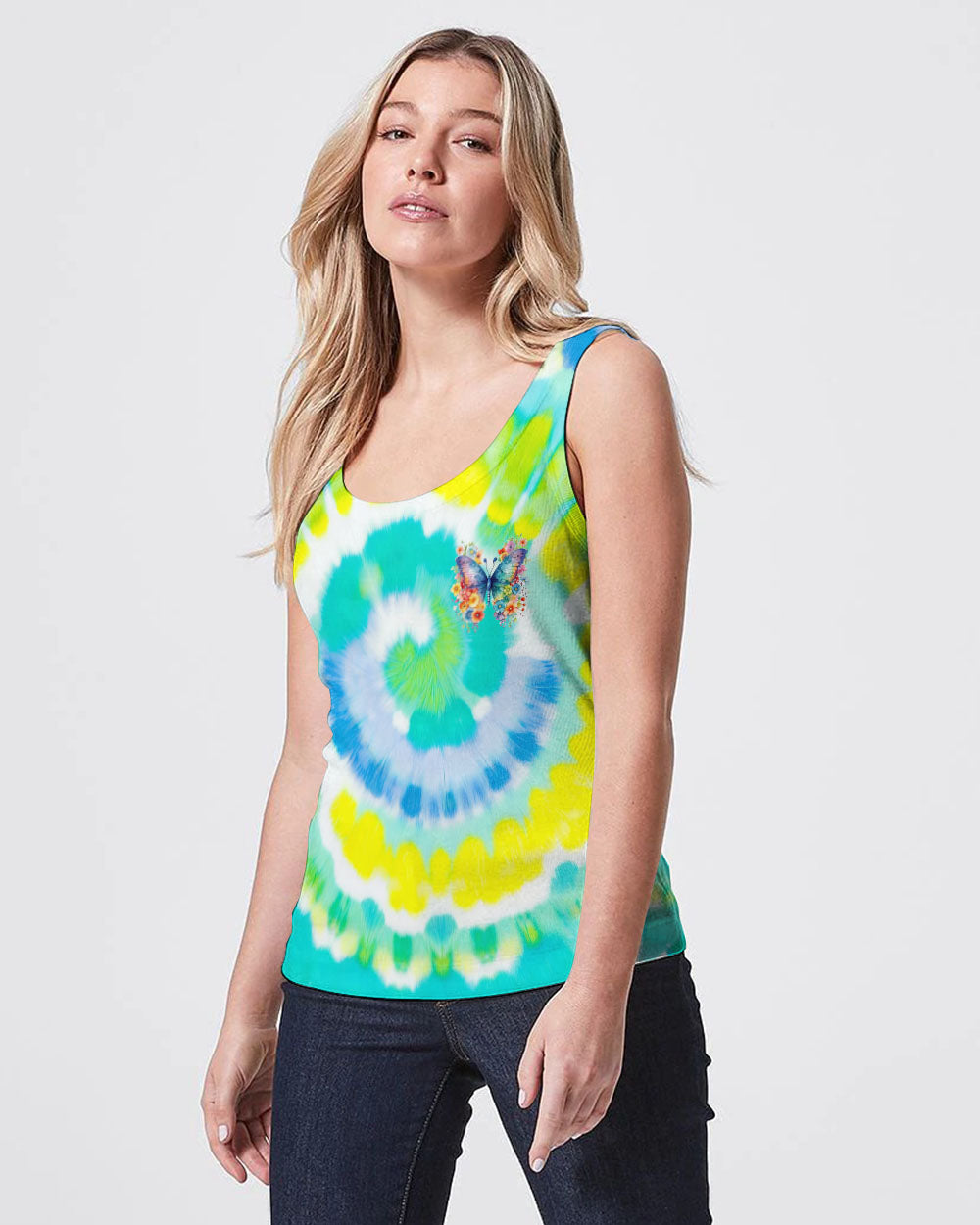 JUST BELIEVE BUTTERFLY TIE DYE ALL OVER PRINT - TYHI3105241
