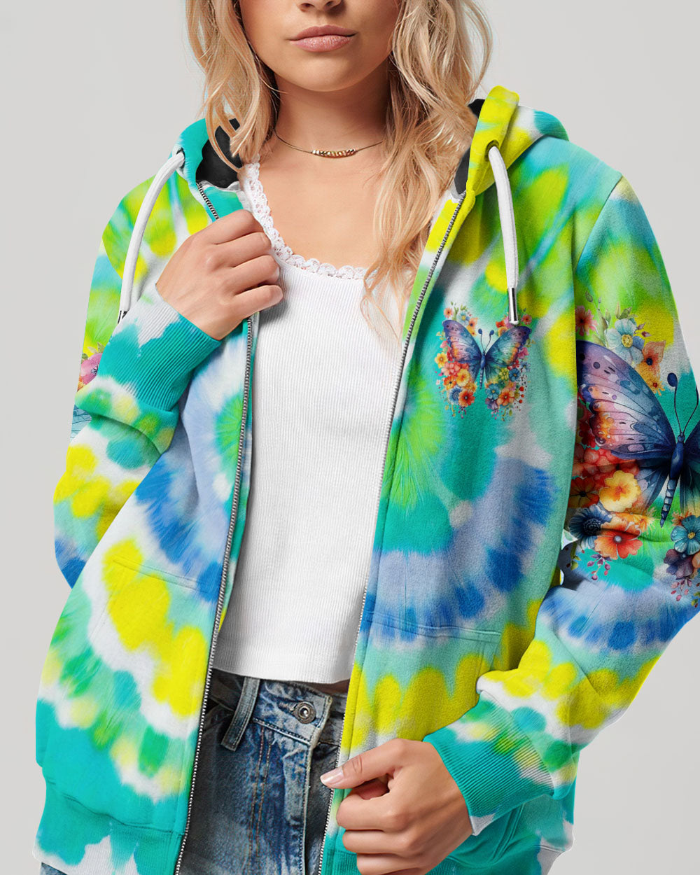 JUST BELIEVE BUTTERFLY TIE DYE ALL OVER PRINT - TYHI3105241