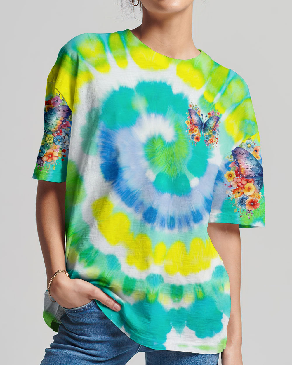 JUST BELIEVE BUTTERFLY TIE DYE ALL OVER PRINT - TYHI3105241