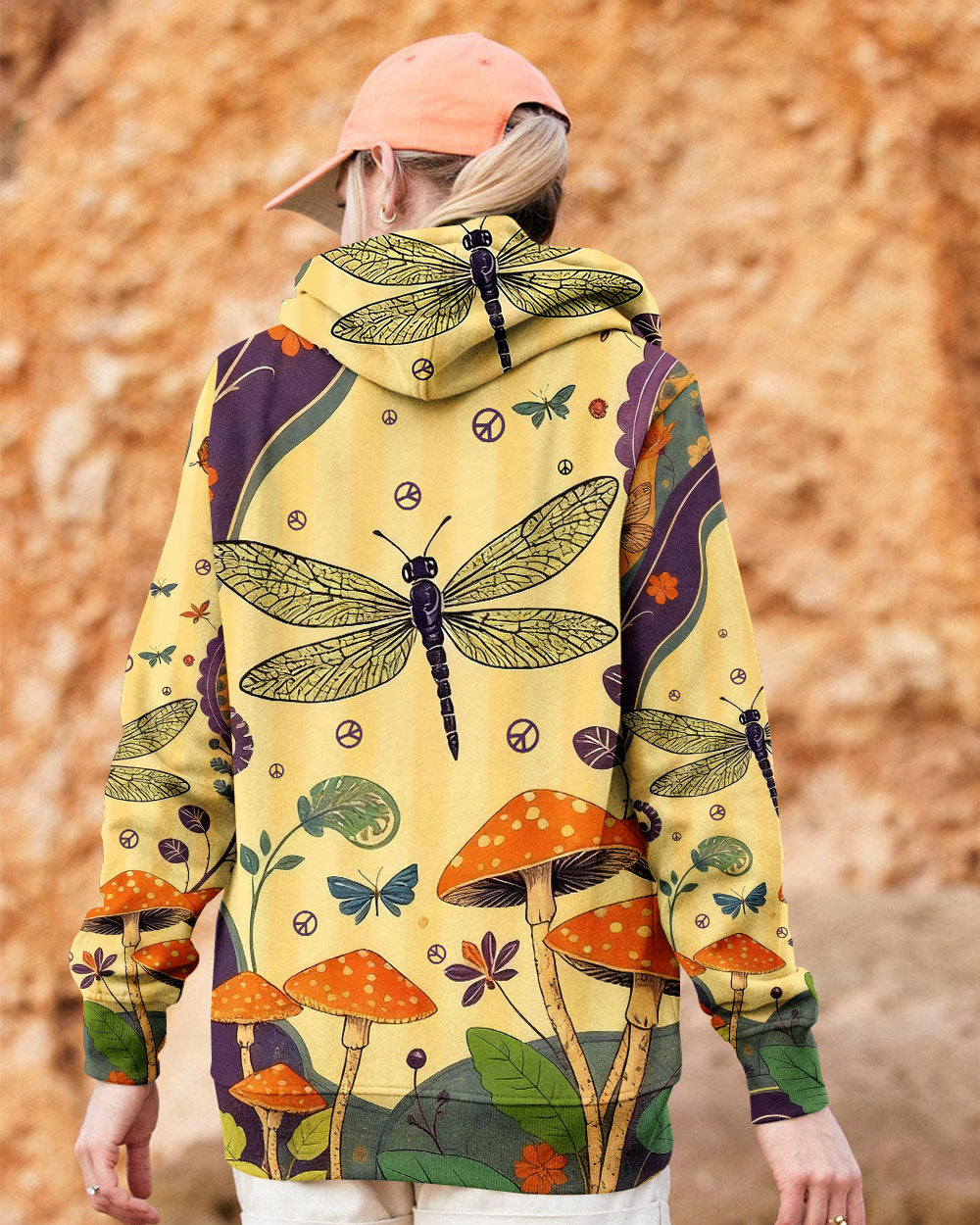 MUSHROOMS DRAGONFLIES ALL OVER PRINT - TYPQ0112252
