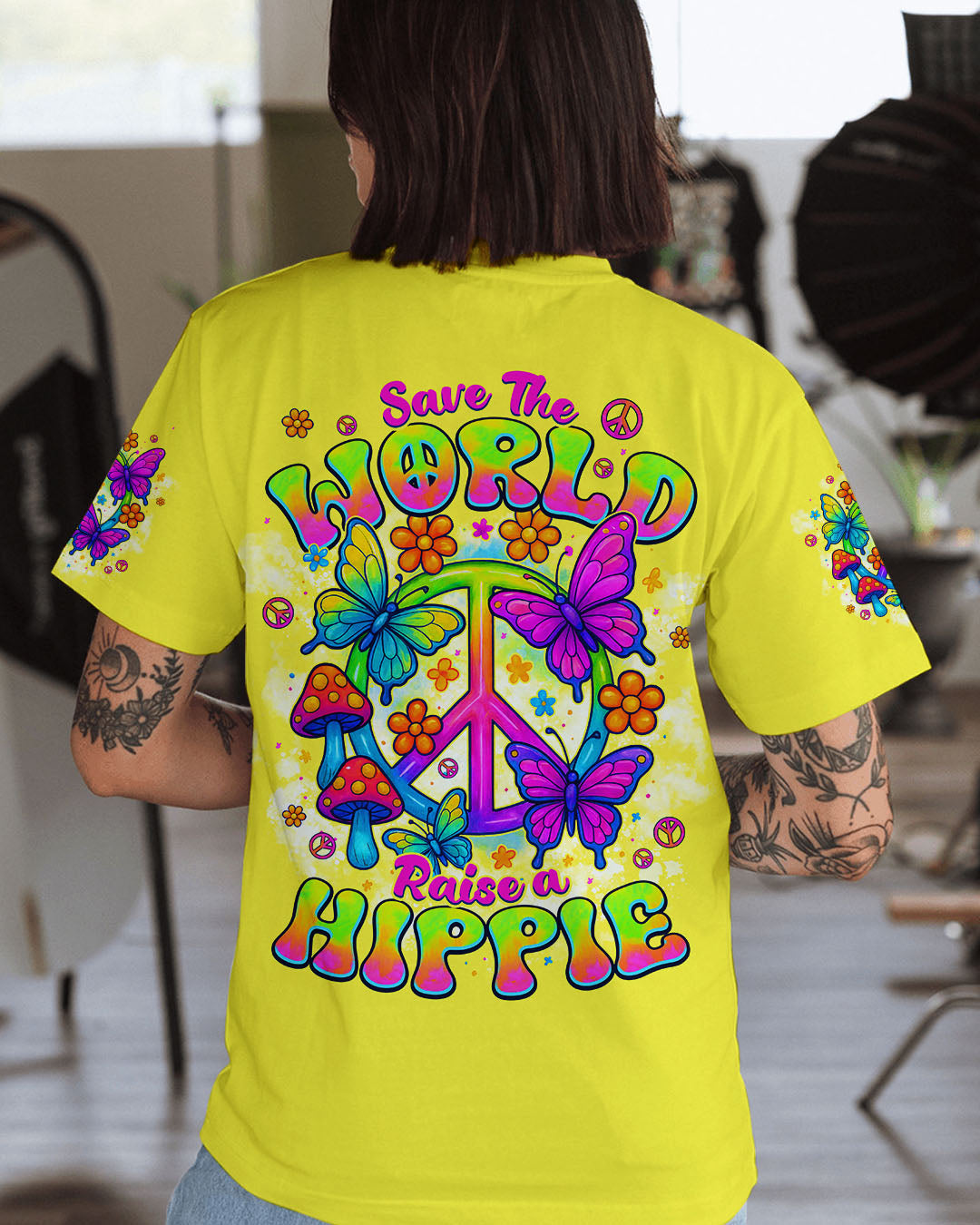 SAVE THE WORLD RAISE A HIPPIE ALL OVER PRINT - TYPQ0408252