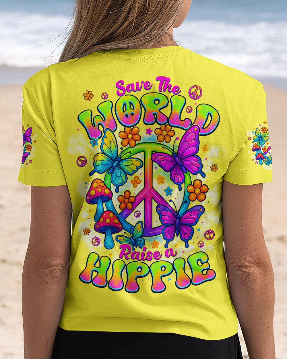 SAVE THE WORLD RAISE A HIPPIE ALL OVER PRINT - TYPQ0408252