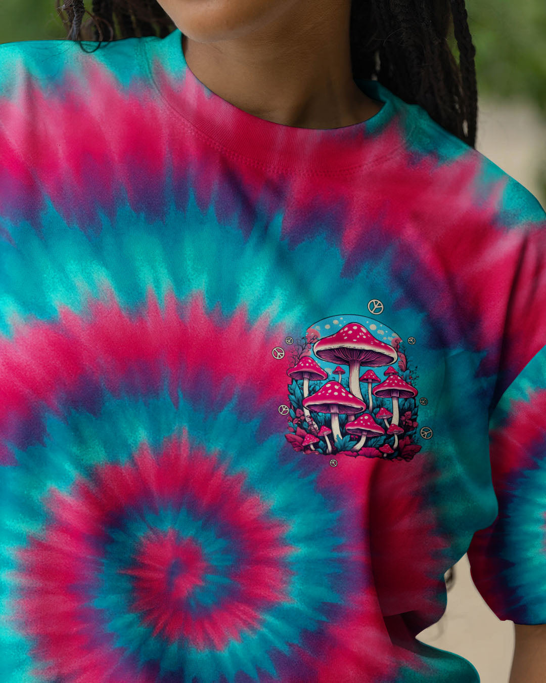 EAT MUSHROOMS SEE THE UNIVERSE TIE DYE ALL OVER PRINT - TYPQ0411251