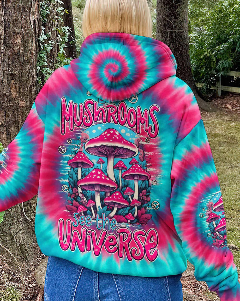 EAT MUSHROOMS SEE THE UNIVERSE TIE DYE ALL OVER PRINT - TYPQ0411251