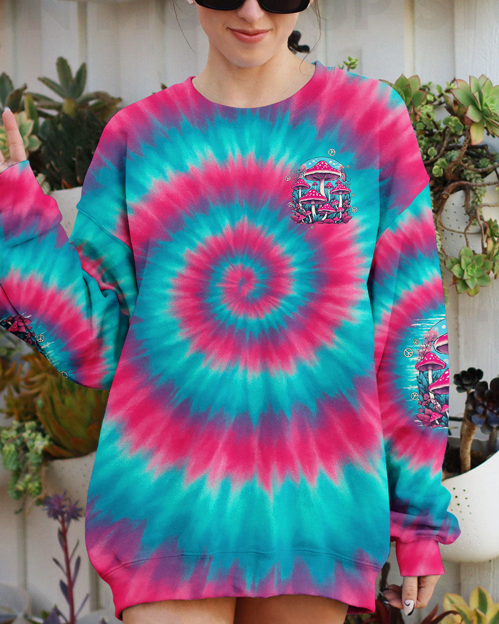 EAT MUSHROOMS SEE THE UNIVERSE TIE DYE ALL OVER PRINT - TYPQ0411251