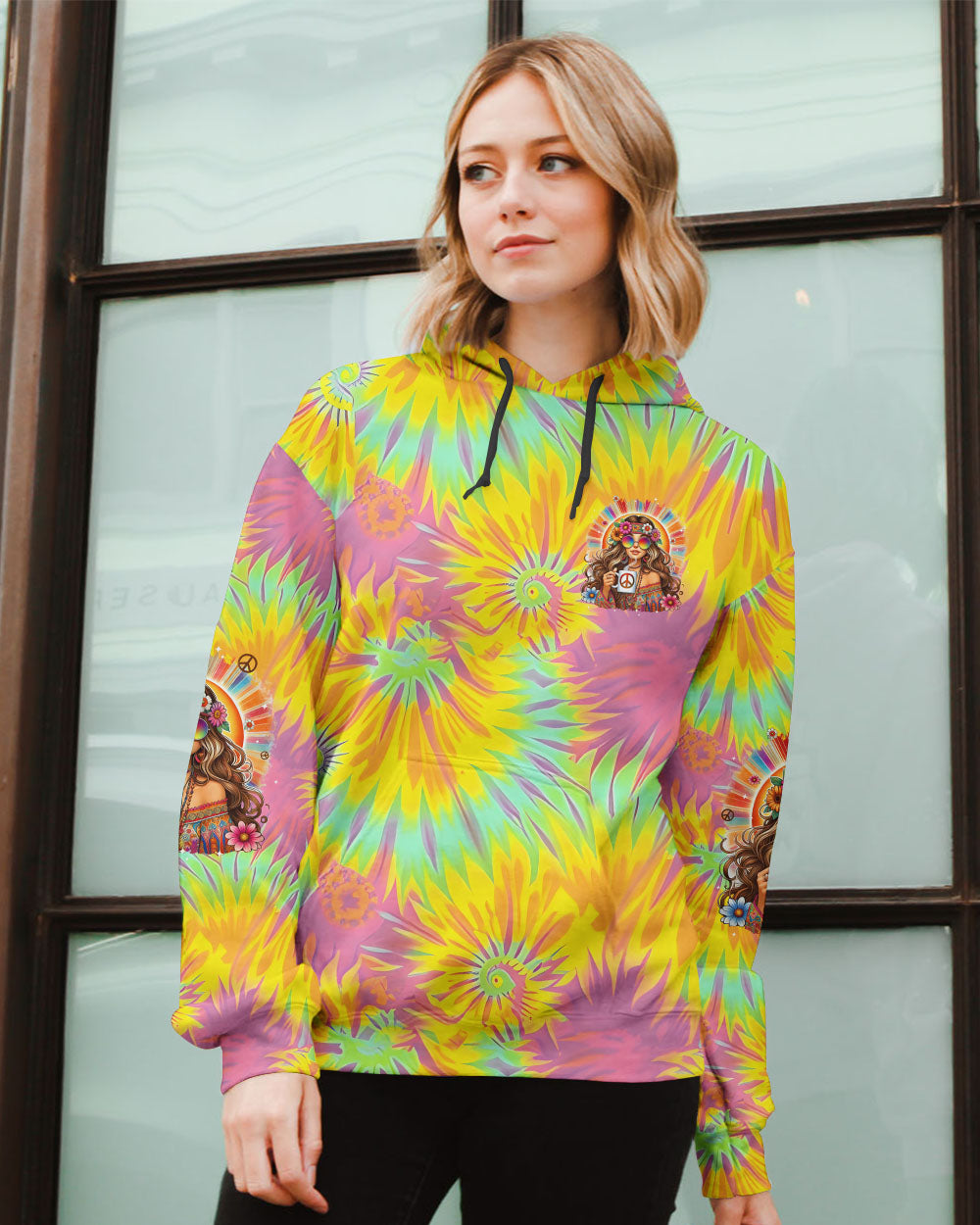 JUST A GIRL WHO LOVES COFFEE TIE DYE ALL OVER PRINT - TYPQ0506251